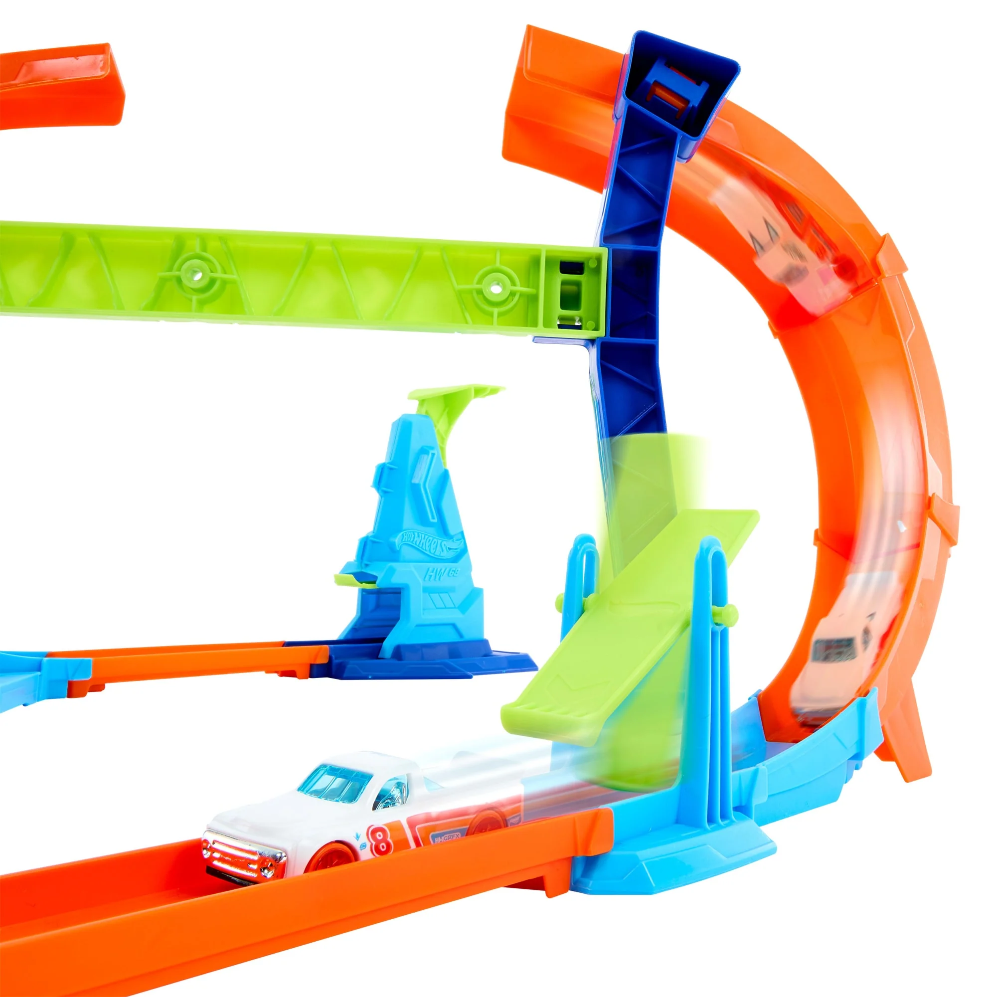 Hot Wheels Stunttracks Sprung Durch Die Spirale Trackset Und Spielzeugauto Im Maßstab 1:64, Track-Schnellstecksystem - Image 2