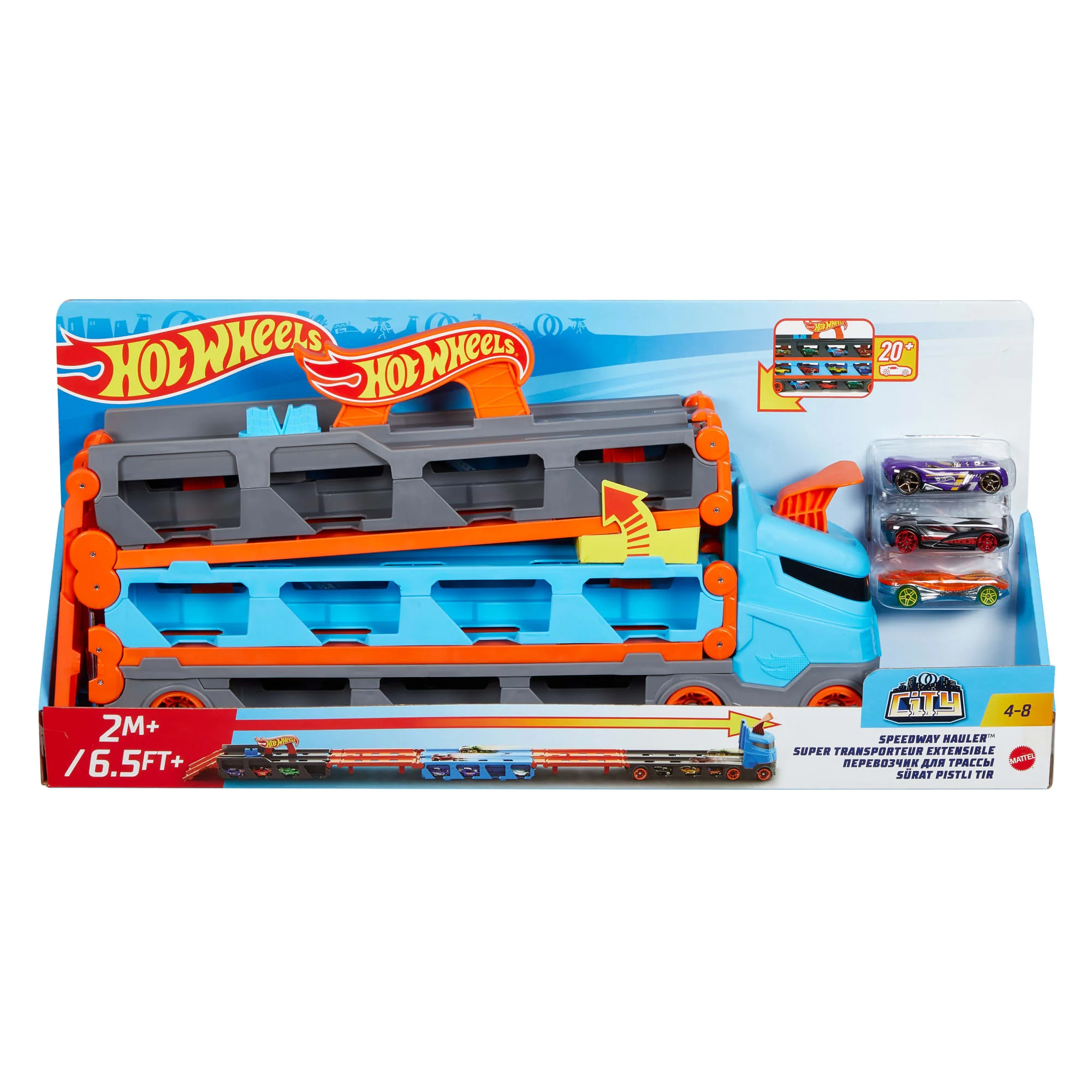 Hot Wheels Sürat Pistli Tır, 3 Adet 1:64 Ölçekli Araba İçerir, 4-8 Yaş Arası Çocuklar İçin Gvg37 - Image 6