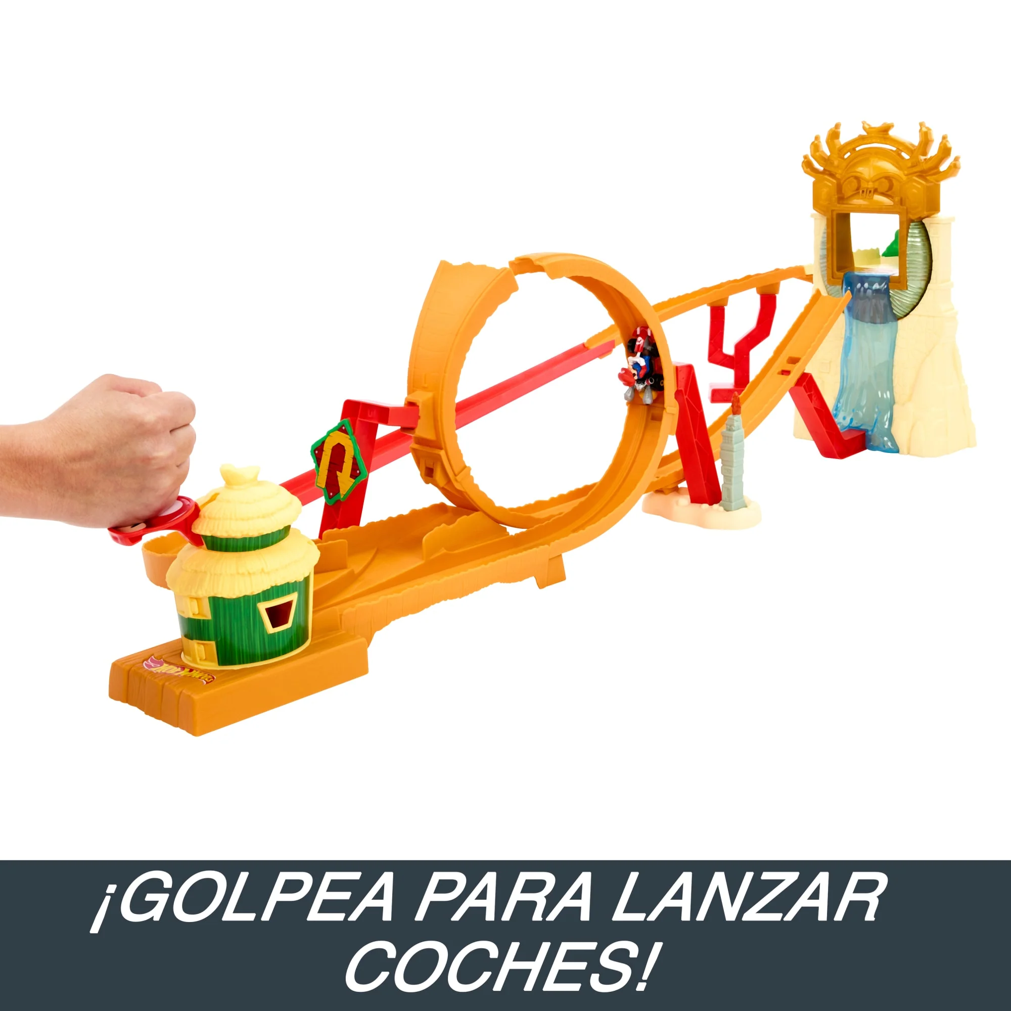 Conjunto De Juego Carrera En La Selva De “Super Mario Bros.: La Película” De Hot Wheels Con Un Coche De Juguete Metálico De Mario - Image 2