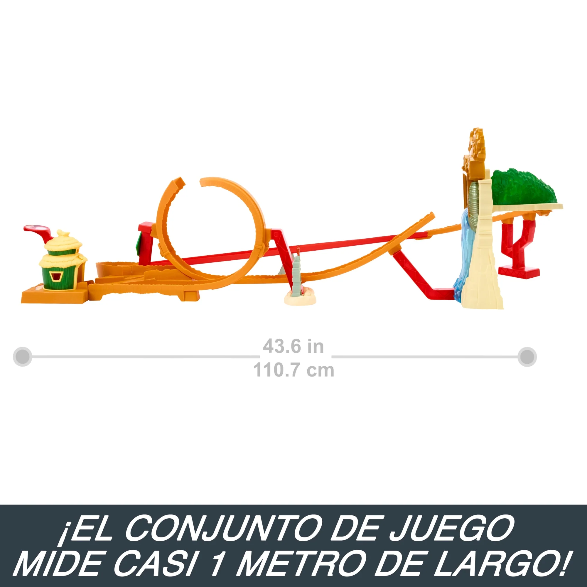 Conjunto De Juego Carrera En La Selva De “Super Mario Bros.: La Película” De Hot Wheels Con Un Coche De Juguete Metálico De Mario - Image 6