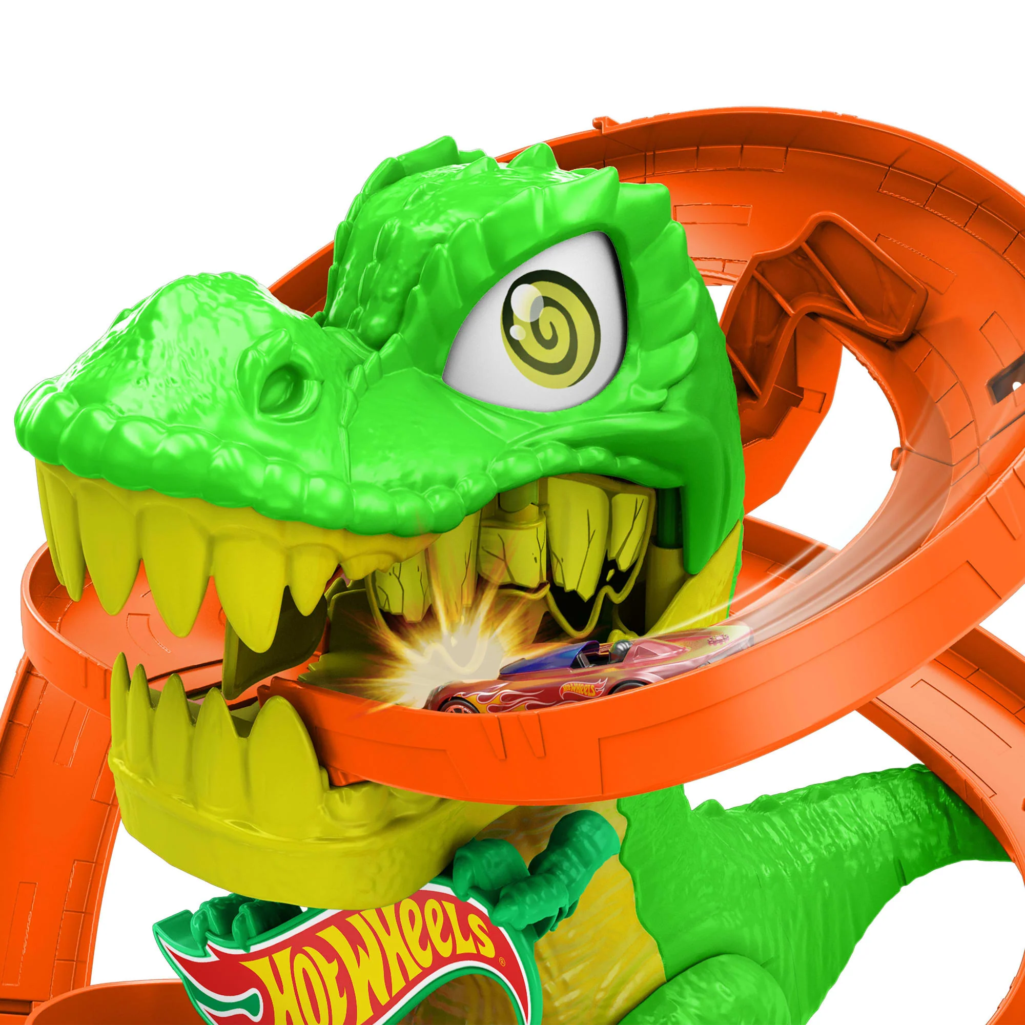 Hot Wheels T-Rex Ve İtfaiye İstasyonu Oyun Seti Ve 1:64 Ölçekli Metal Araba, Dinozorla Mücadele - Image 4