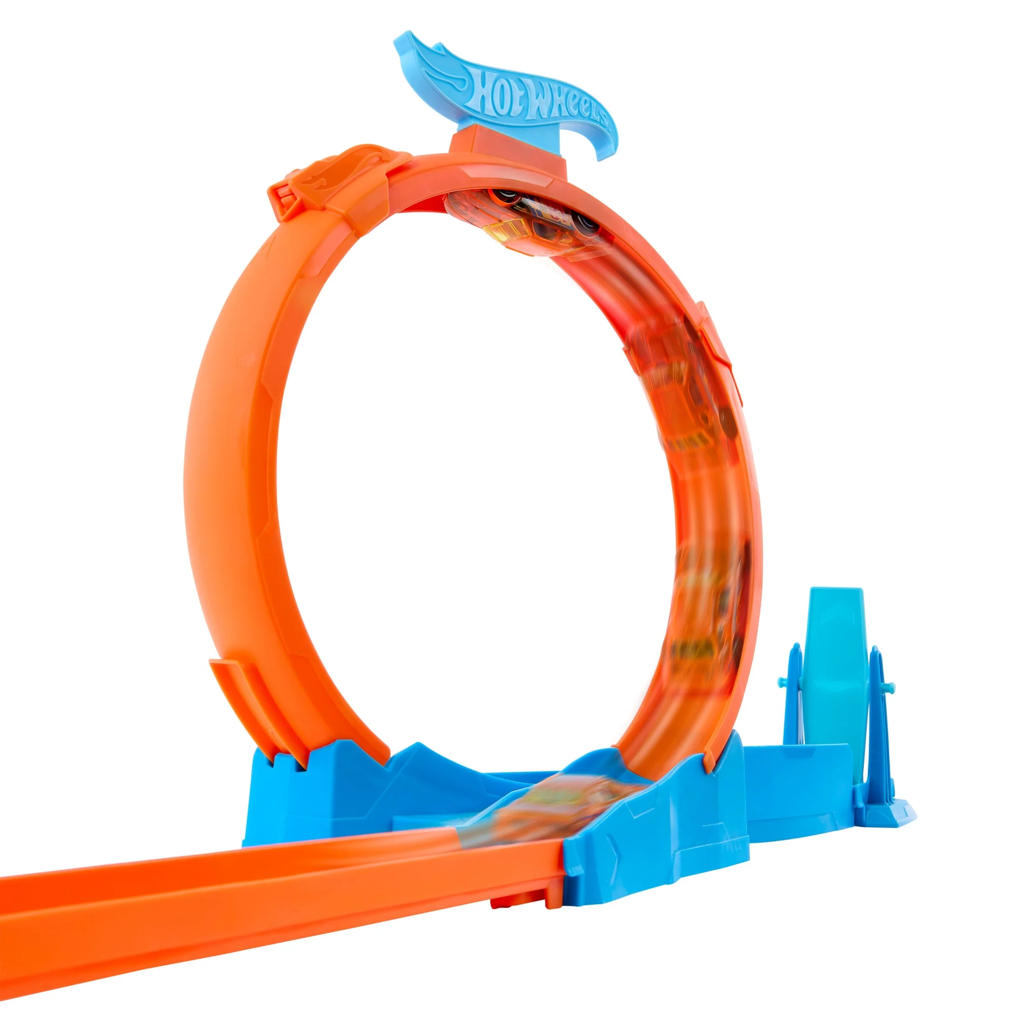 Hot Wheels Track Creator Tor wyścigowy Trzy pętle + samochód w skali 1:64 Zestaw Zabawka 4+ - Image 4