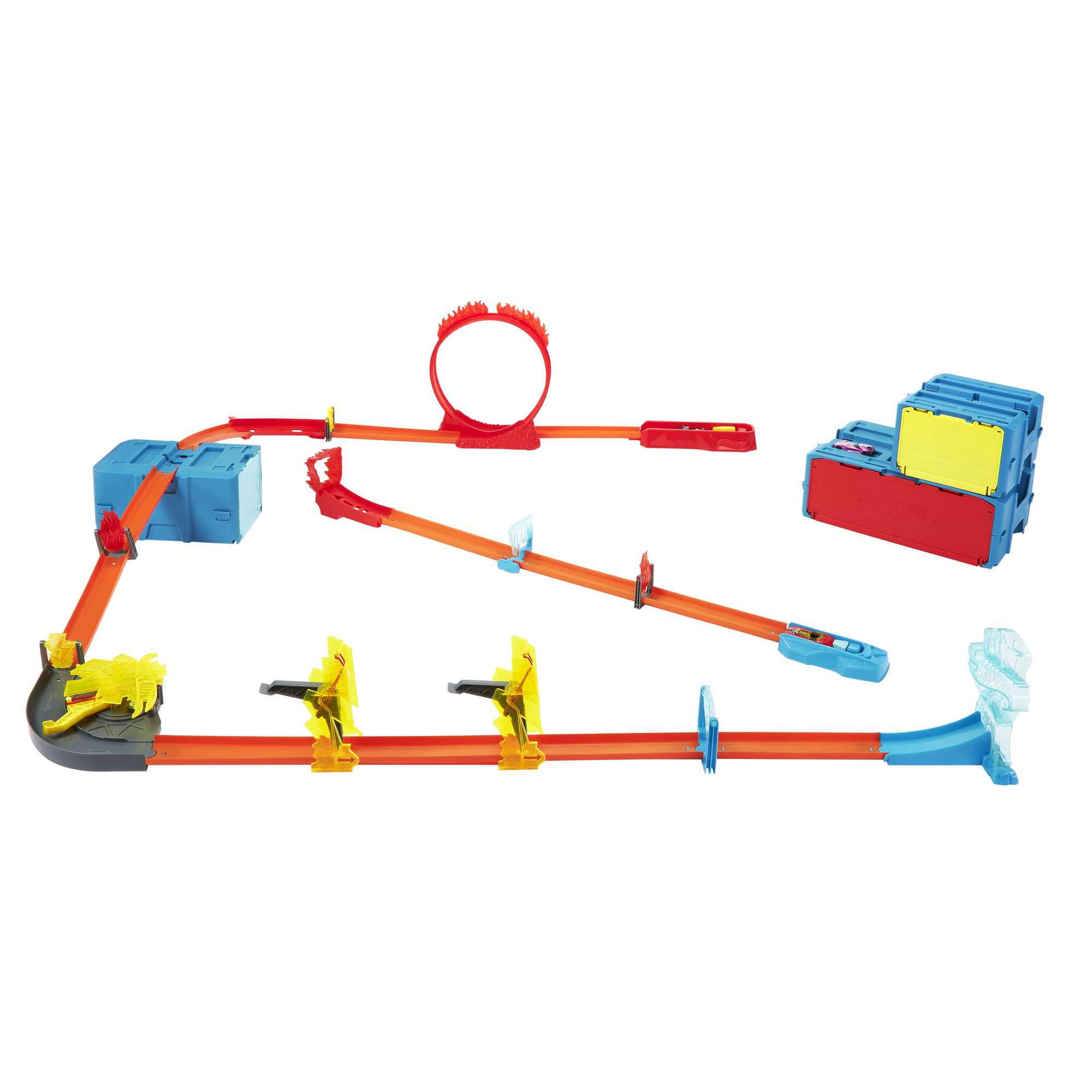 Hot Wheels Track Set with 3 Hot Wheels Cars - Image 3