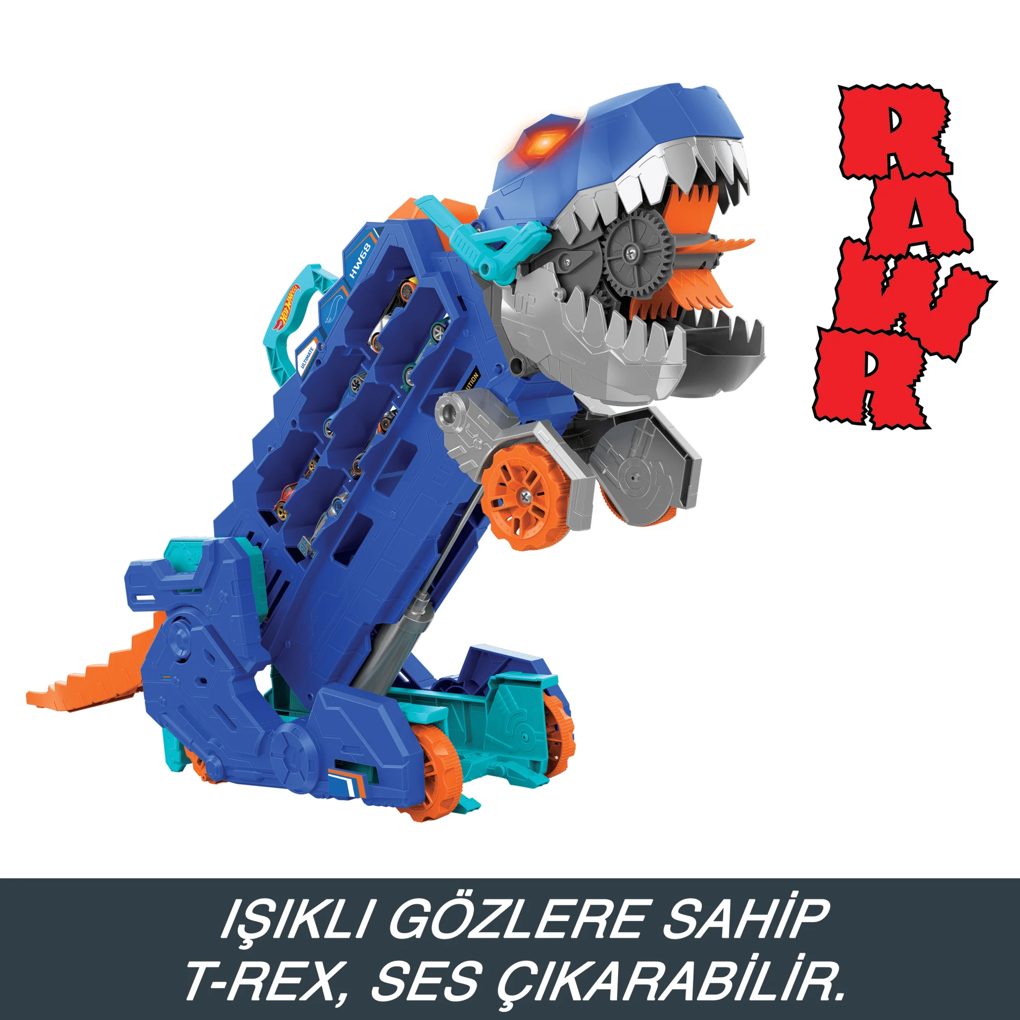 Hot Wheels Şehri Ultimate T-Rex Tır, Yarış Pistli Bir T-Rex'E Dönüşür, 20'Den Fazla Arabayı Depolar - Image 5