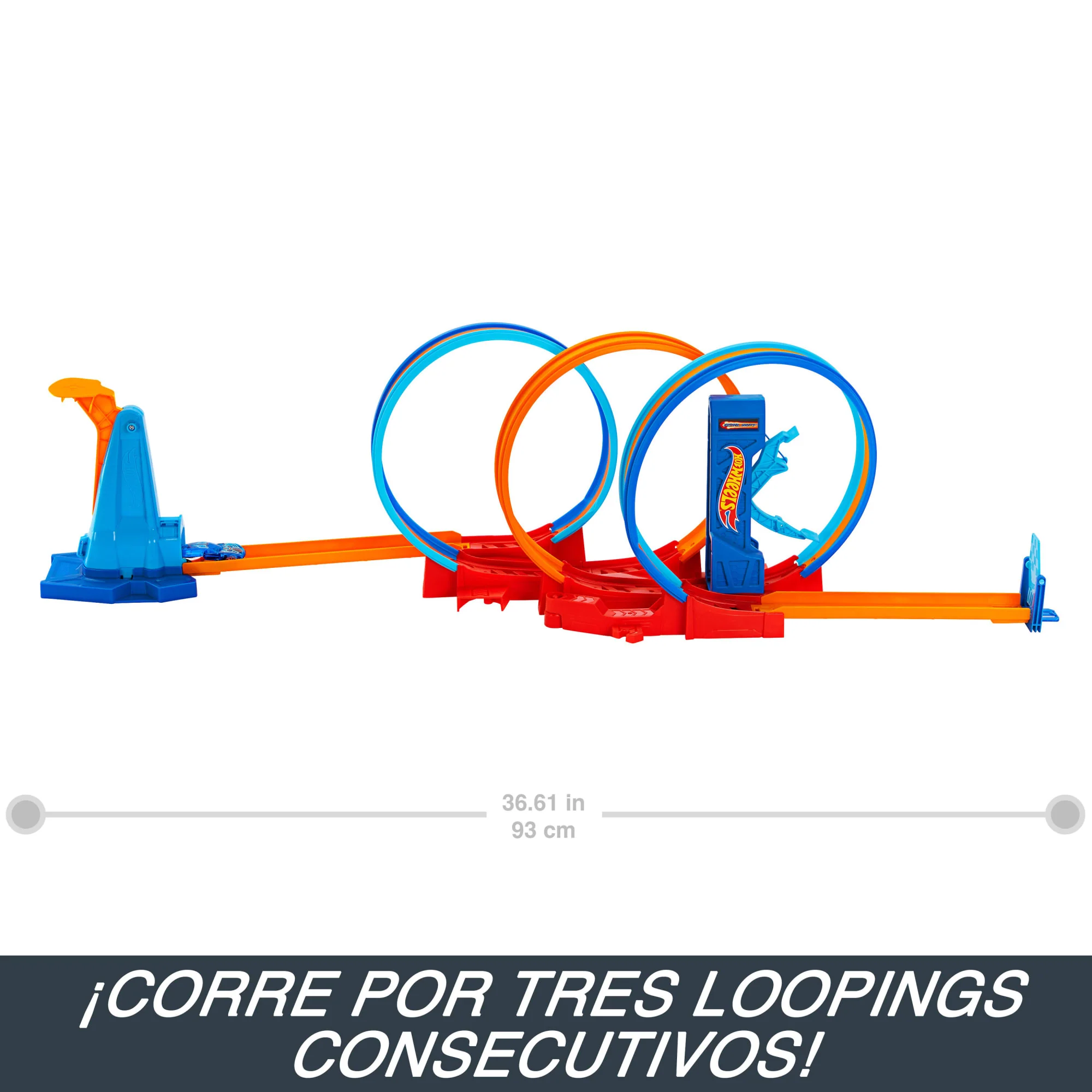 Conjunto De Pista Loopings Locos Ultra Hots De Hot Wheels Con 3 Loopings Y 1 Coche Hot Wheels - Image 2