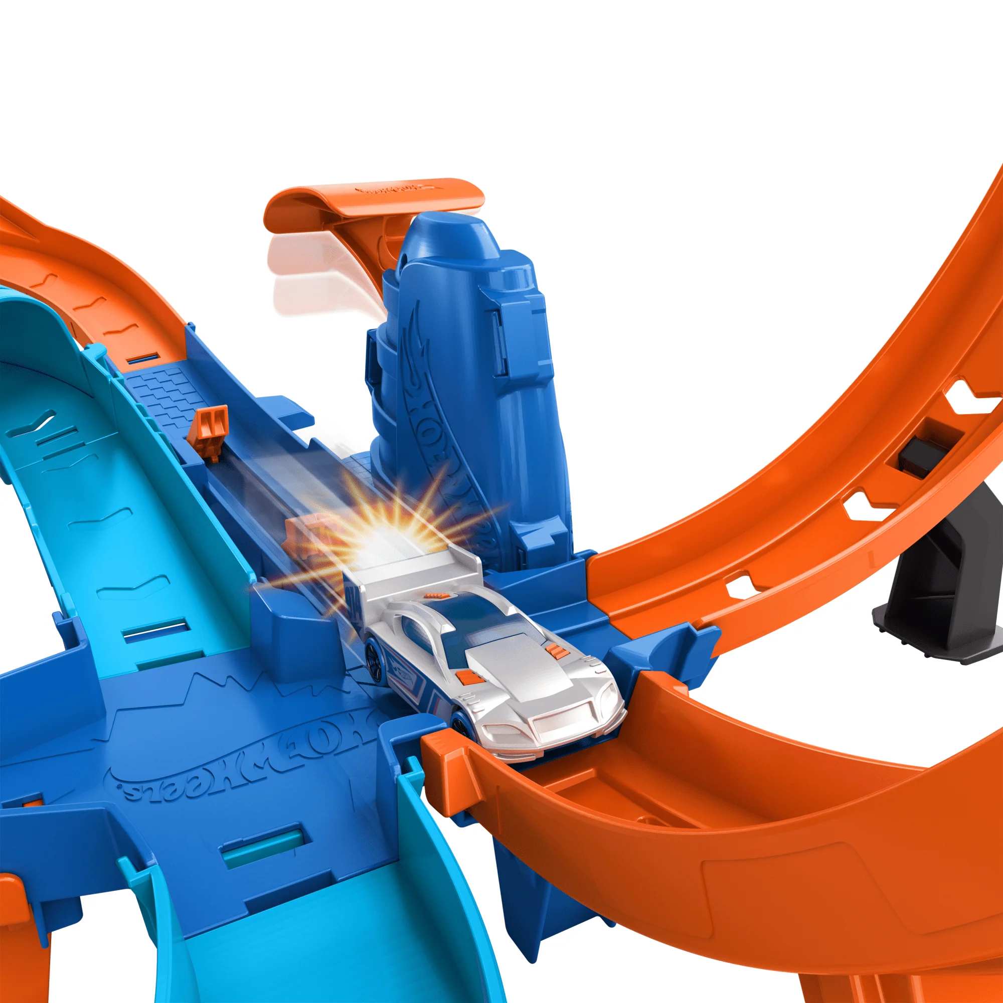 Hot Wheels Ultra Hots Pojedynek z turboprzyspieszeniem Tor wyścigowy Zabawka Zestaw i 2 samochody w skali 1:64 - Image 3