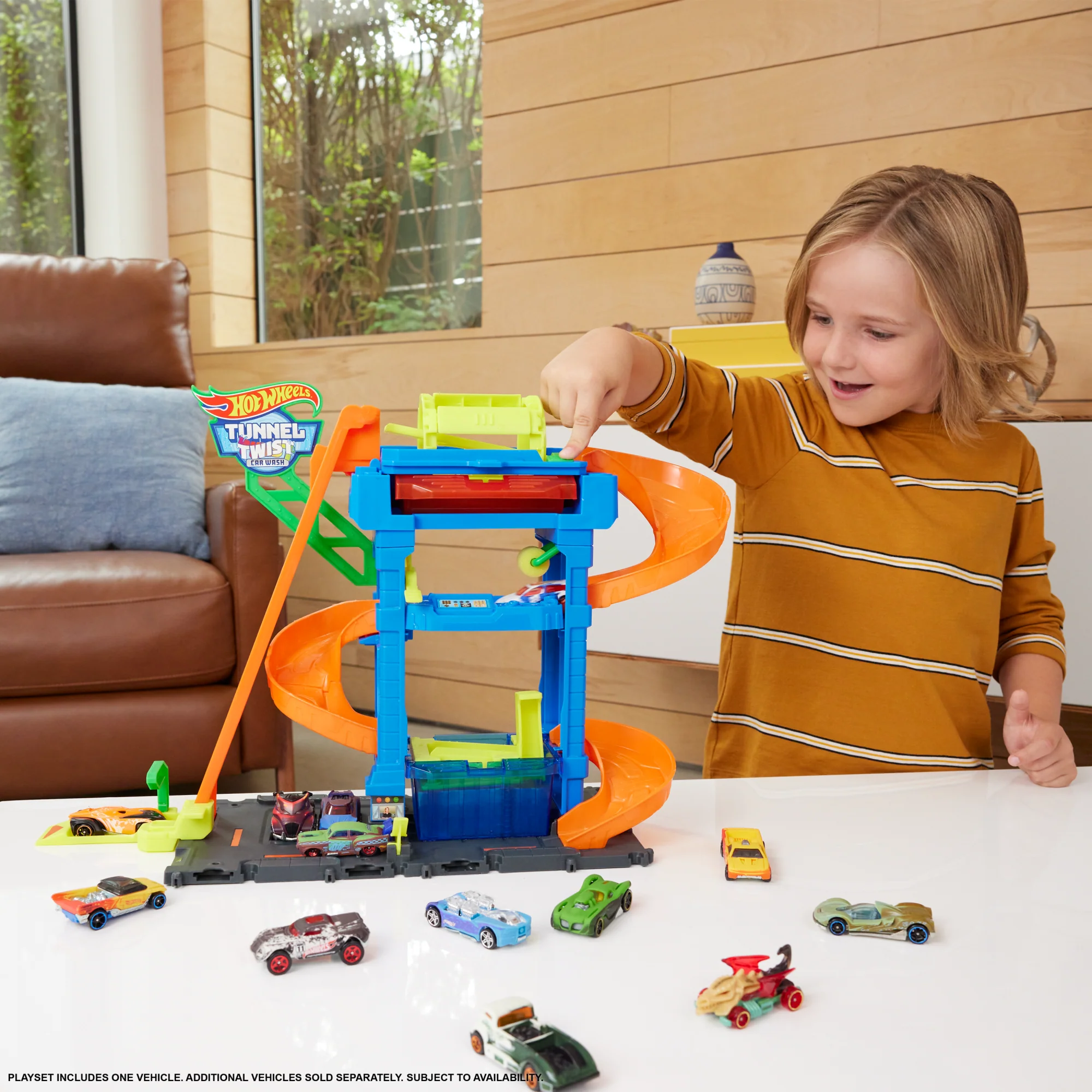 Hot Wheels City Wasstraat Met Draaiende Tunnel En Color Shifters Auto Op Schaal Van 1:64 - Image 2