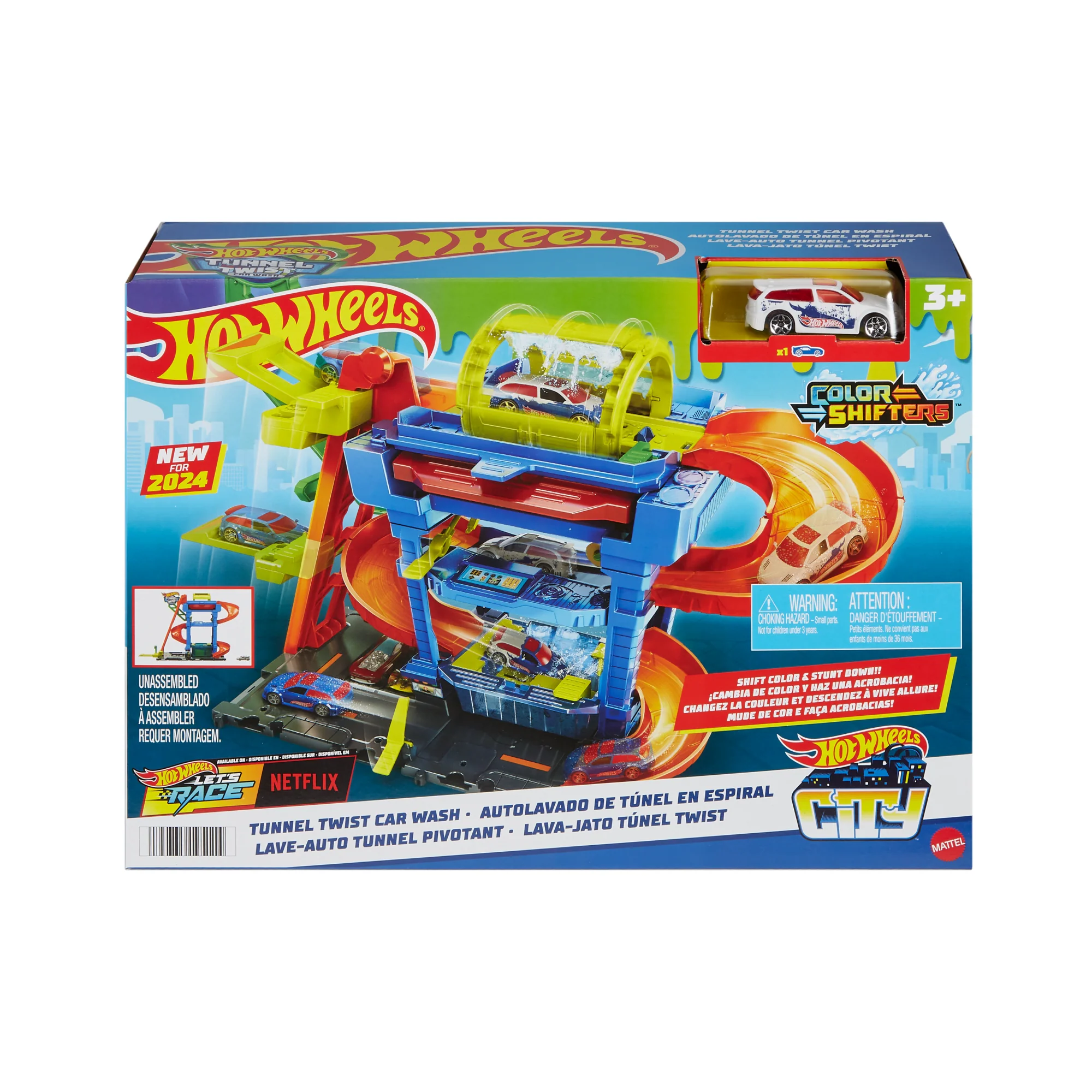 Hot Wheels City Wasstraat Met Draaiende Tunnel En Color Shifters Auto Op Schaal Van 1:64 - Image 6