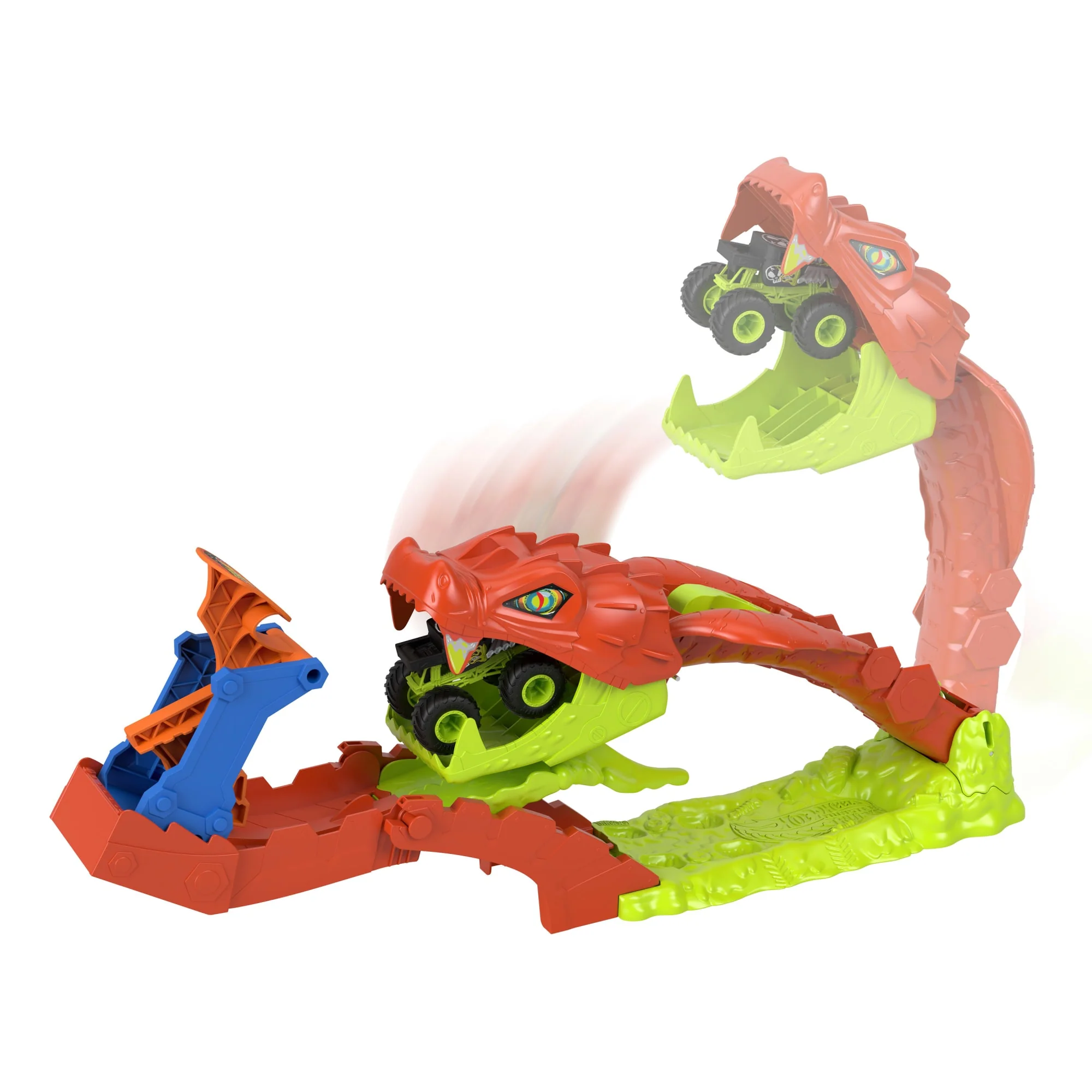 Hot WheelsMonster Trucks Snake Bite Güç Darbesi Oyun Seti Ve 1:64 Ölçekli Bone Shaker - Image 5