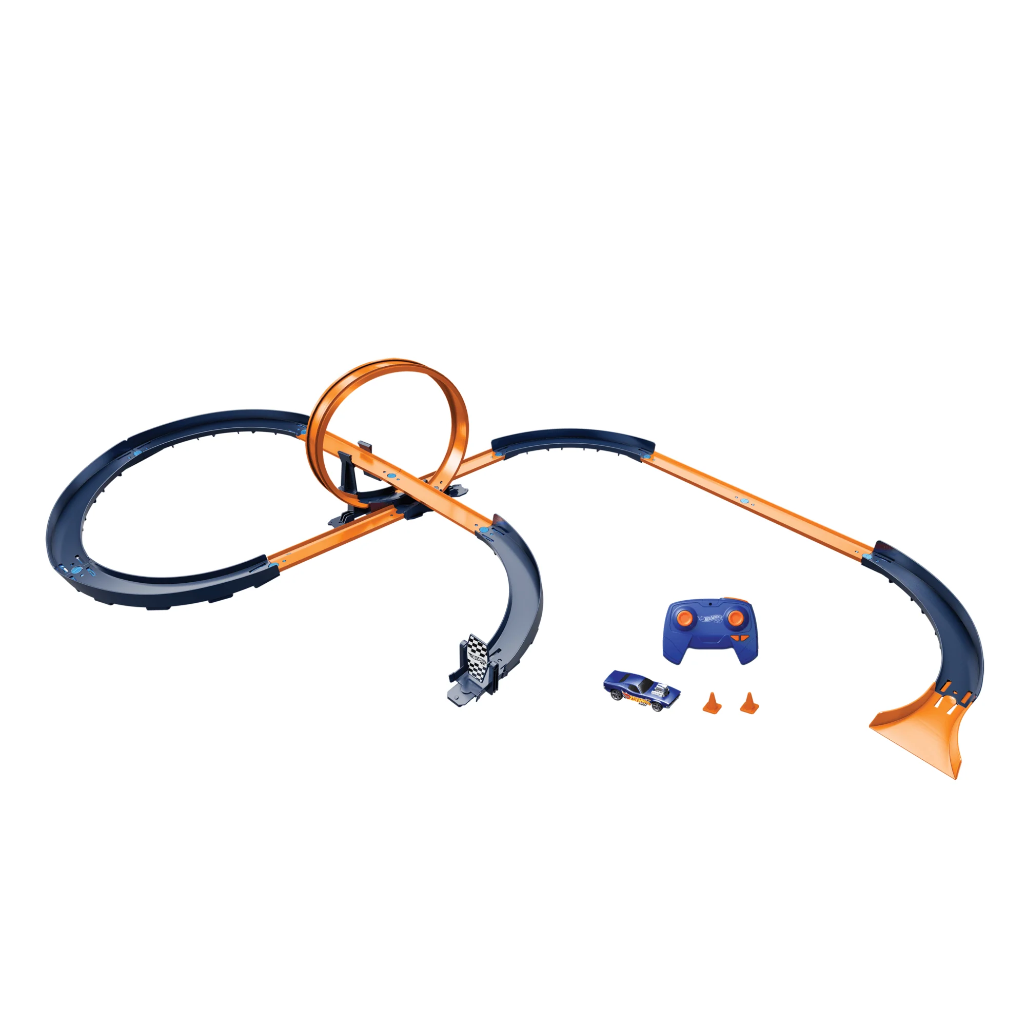 Hot Wheels - Piste Records De Vitesse Avec Voiture Radiocommandé - Circuit Petite Voiture - 5 Ans Et +