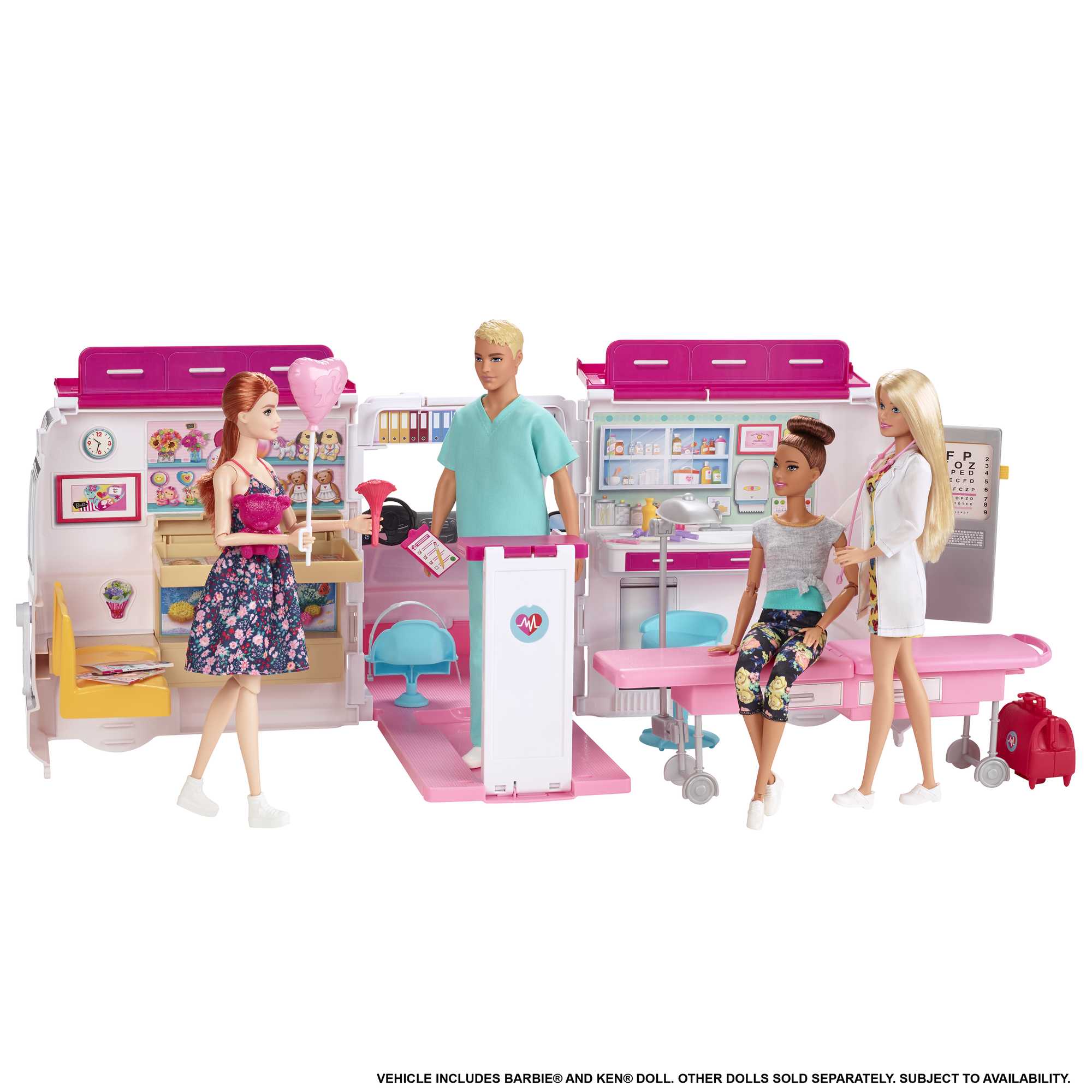 Набор игровой Barbie Кем быть? Клиника 2 куклы+машина скорой помощи - Image 2