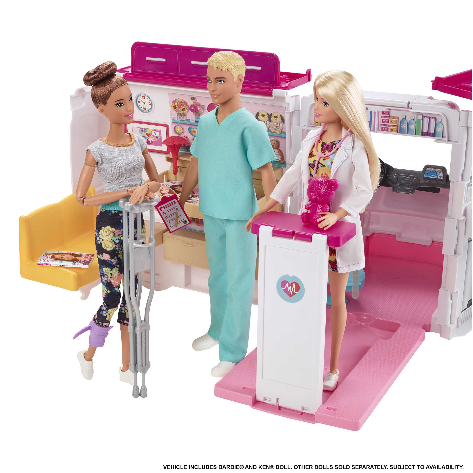 Набор игровой Barbie Кем быть? Клиника 2 куклы+машина скорой помощи - Image 3