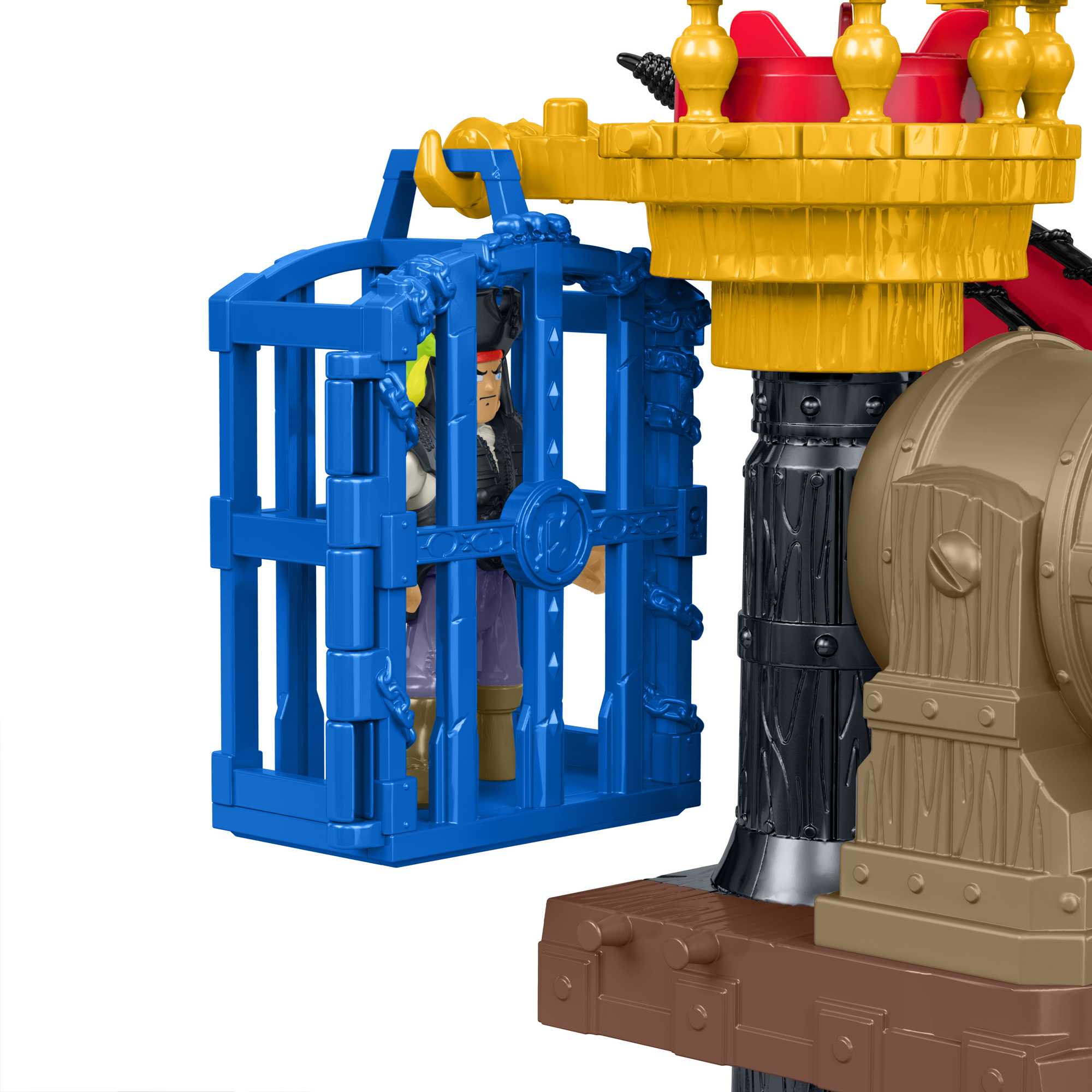 Conjunto De Juego Barco Pirata-Tiburón De Imaginext Con Mordisco De Tiburón Y 2 Figuras De Piratas, Juguetes De Preescolar Para Niños A Partir De 3 Años - Image 3
