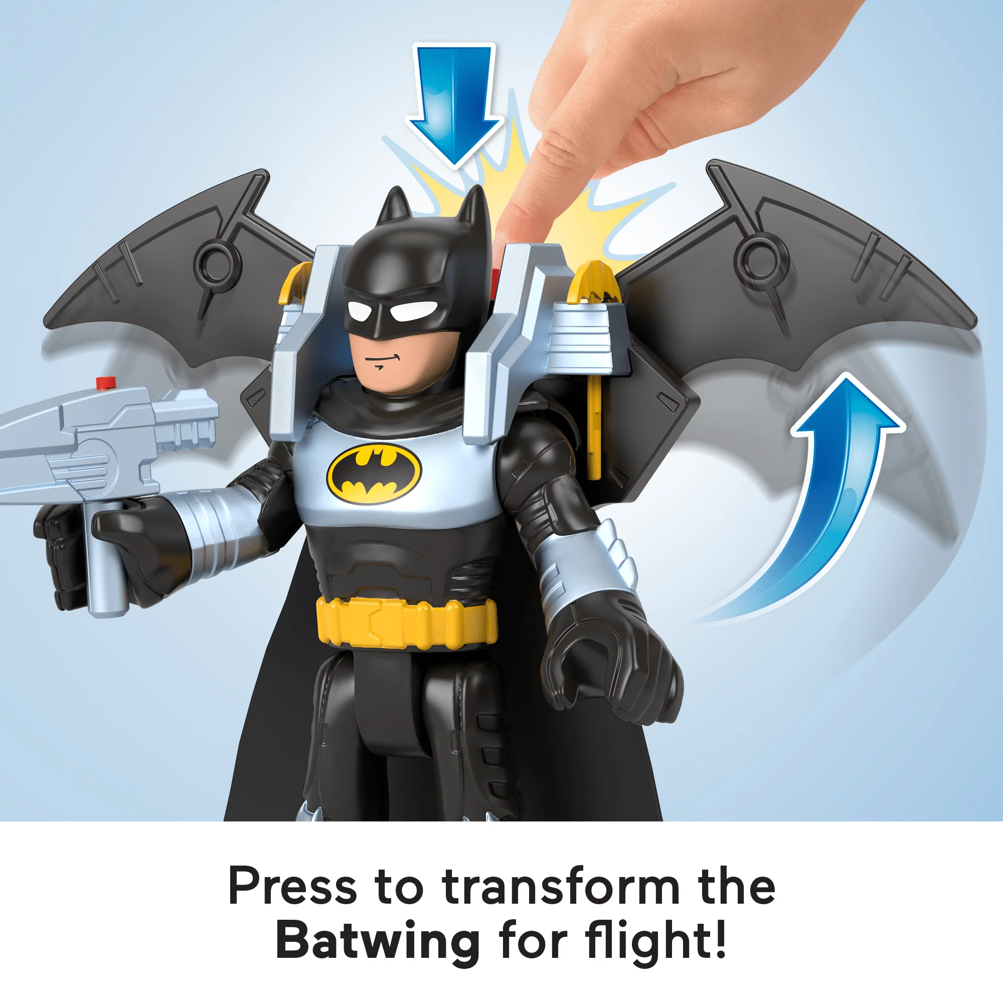 Imaginext Dc Super Friends Batglider Batman Xl Figure With Vehicle & Launcher, 5 Pieces - Image 3