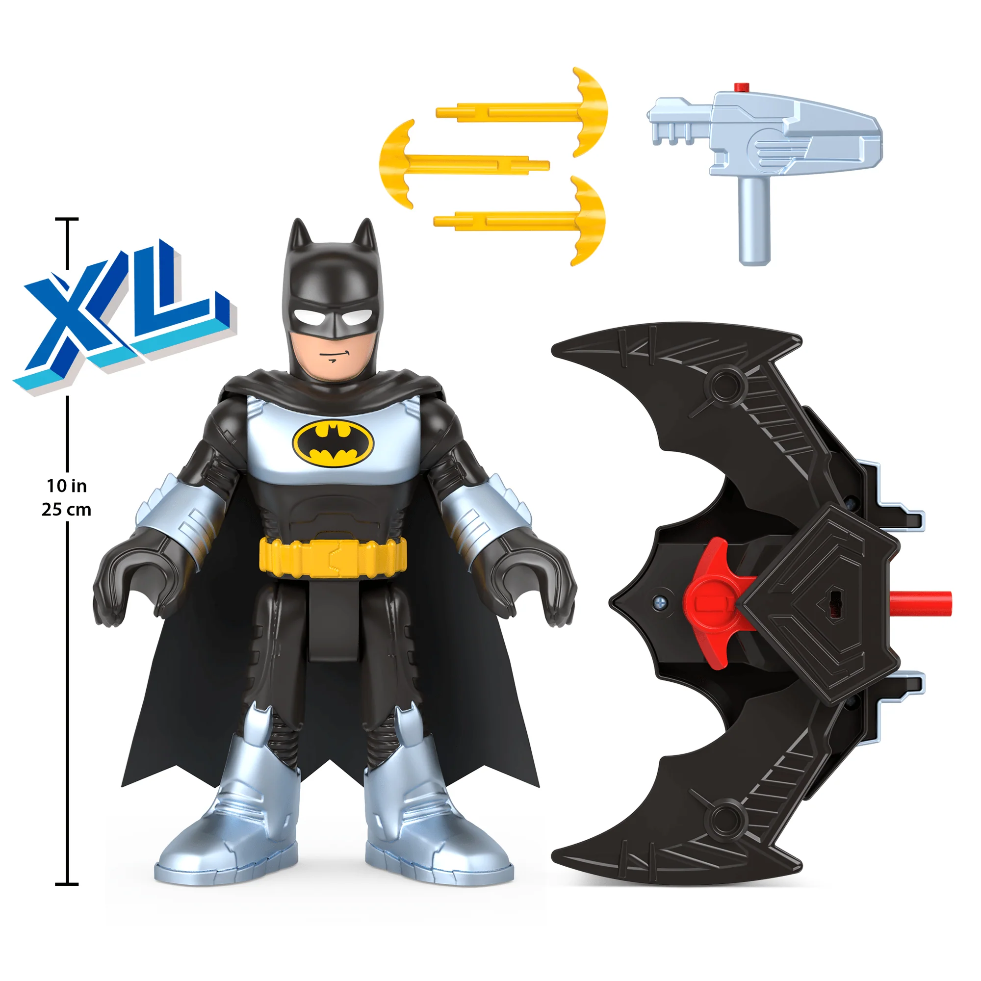 Imaginext Dc Super Friends Batglider Batman Xl Figure With Vehicle & Launcher, 5 Pieces - Image 5