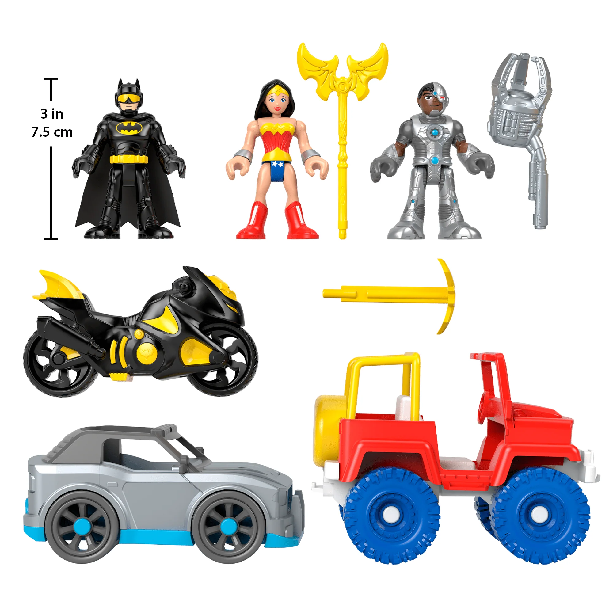 Imaginext DC Super Friends Batman Gift Set With Wonder Woman And Cyborg, 9 Piece Preschool Toy - Image 2