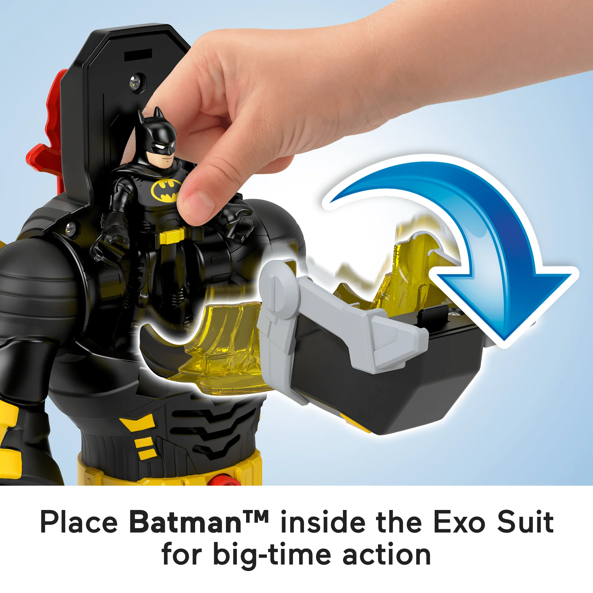 Imaginext DC Super Friends Batman Insider & Exo Suit Black Robot With Lights & Sounds, 6 Pieces - Image 3