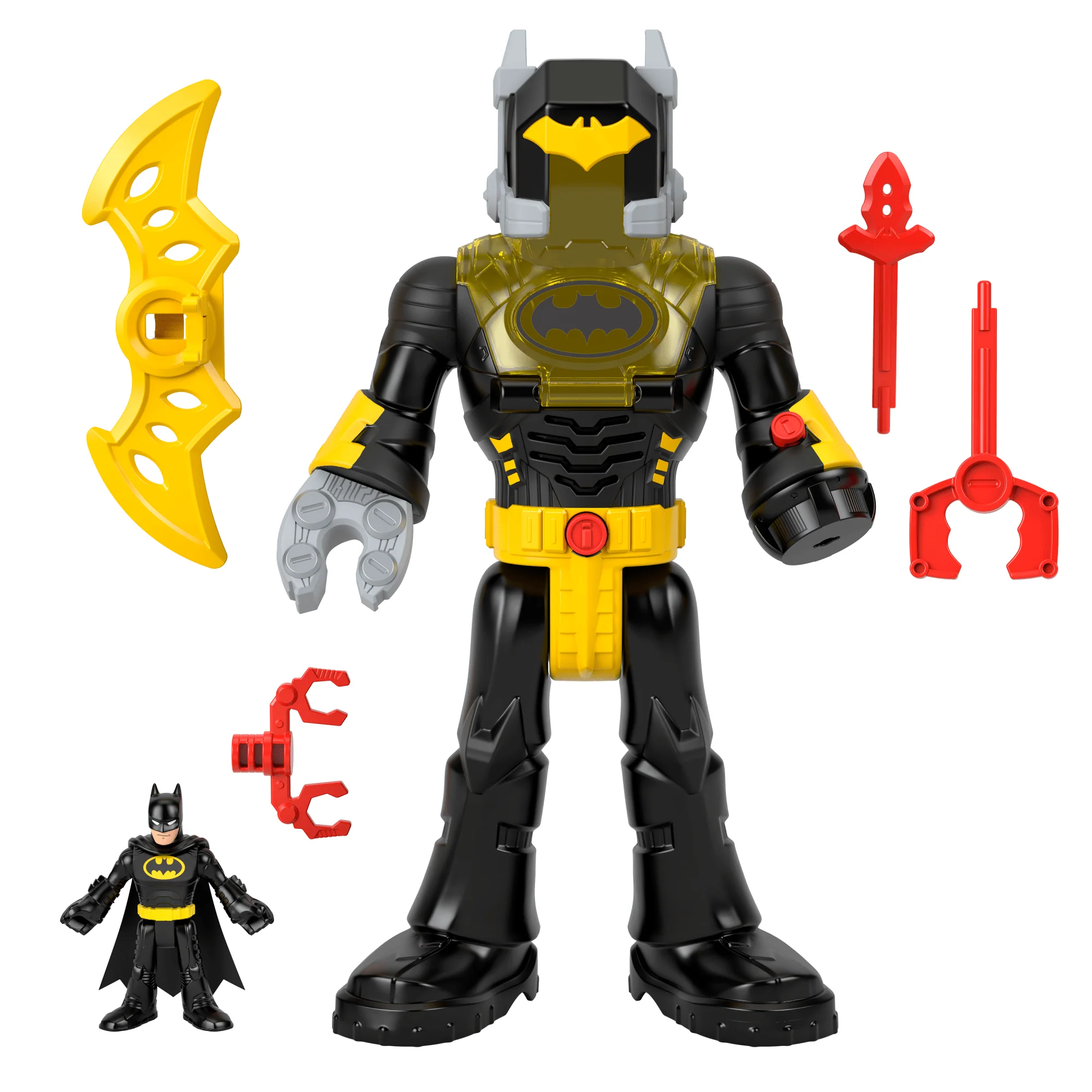 Imaginext DC Super Friends Batman Insider Ve Exo Kostümü, Işıklı Ve Sesli Siyah Robot, 6 Parça - Image 5