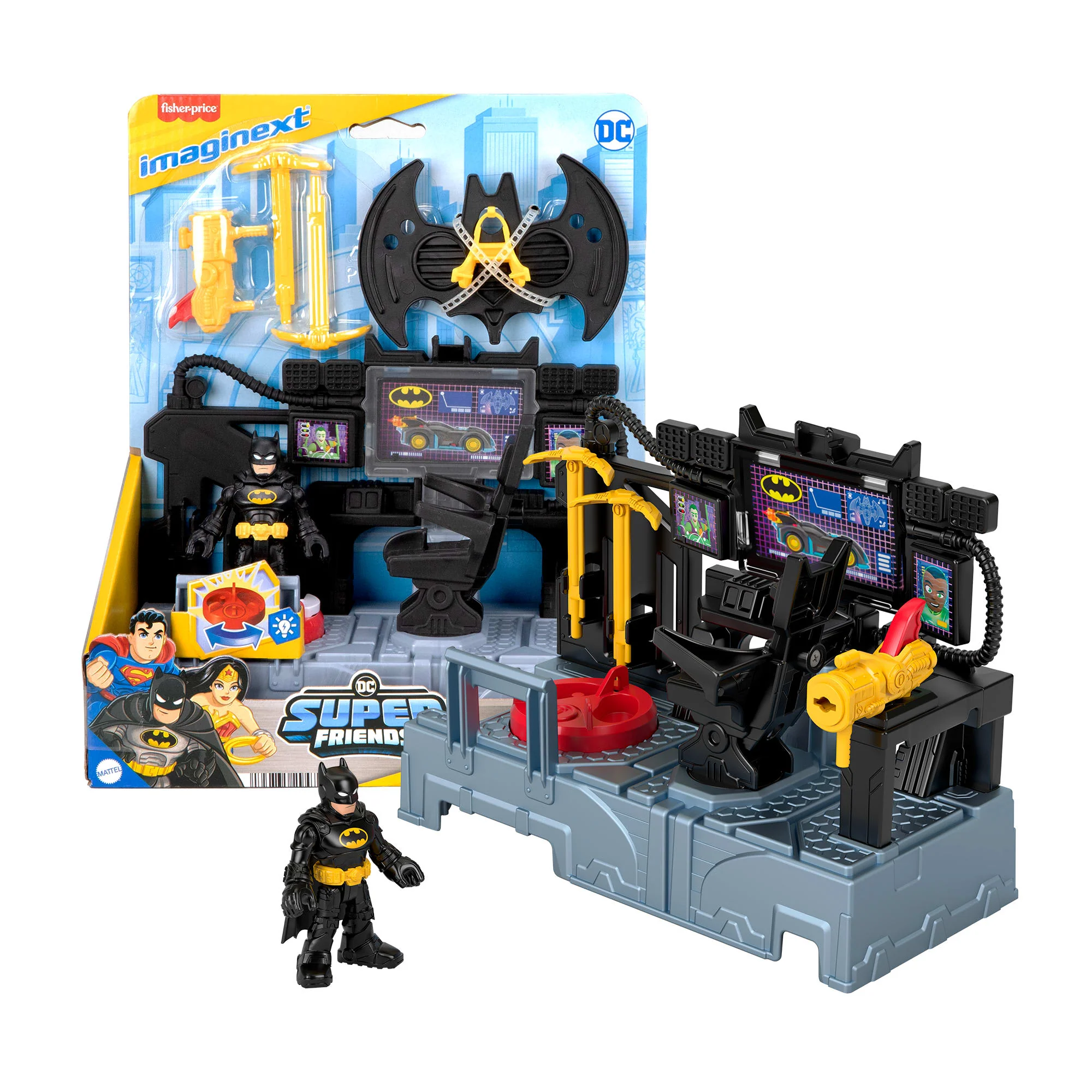 Παιχνίδια Imaginext DC Super Friends Αρχηγείο Σετ Με Φώτα Και Φιγούρα Batman