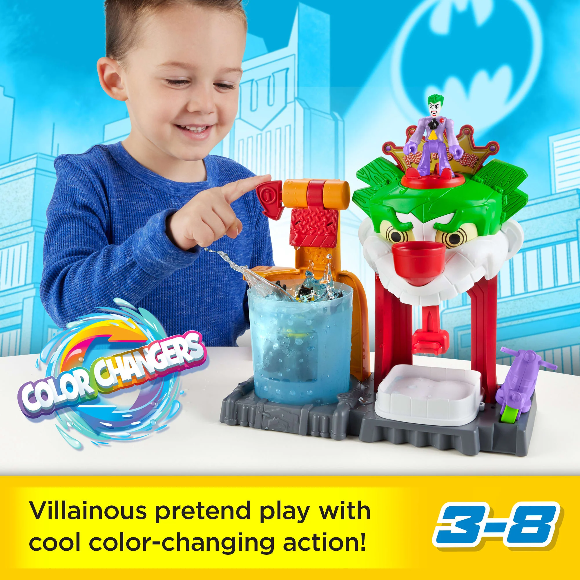 Imaginext DC Super Friends Color Changers The Joker Funhouse - Image 3