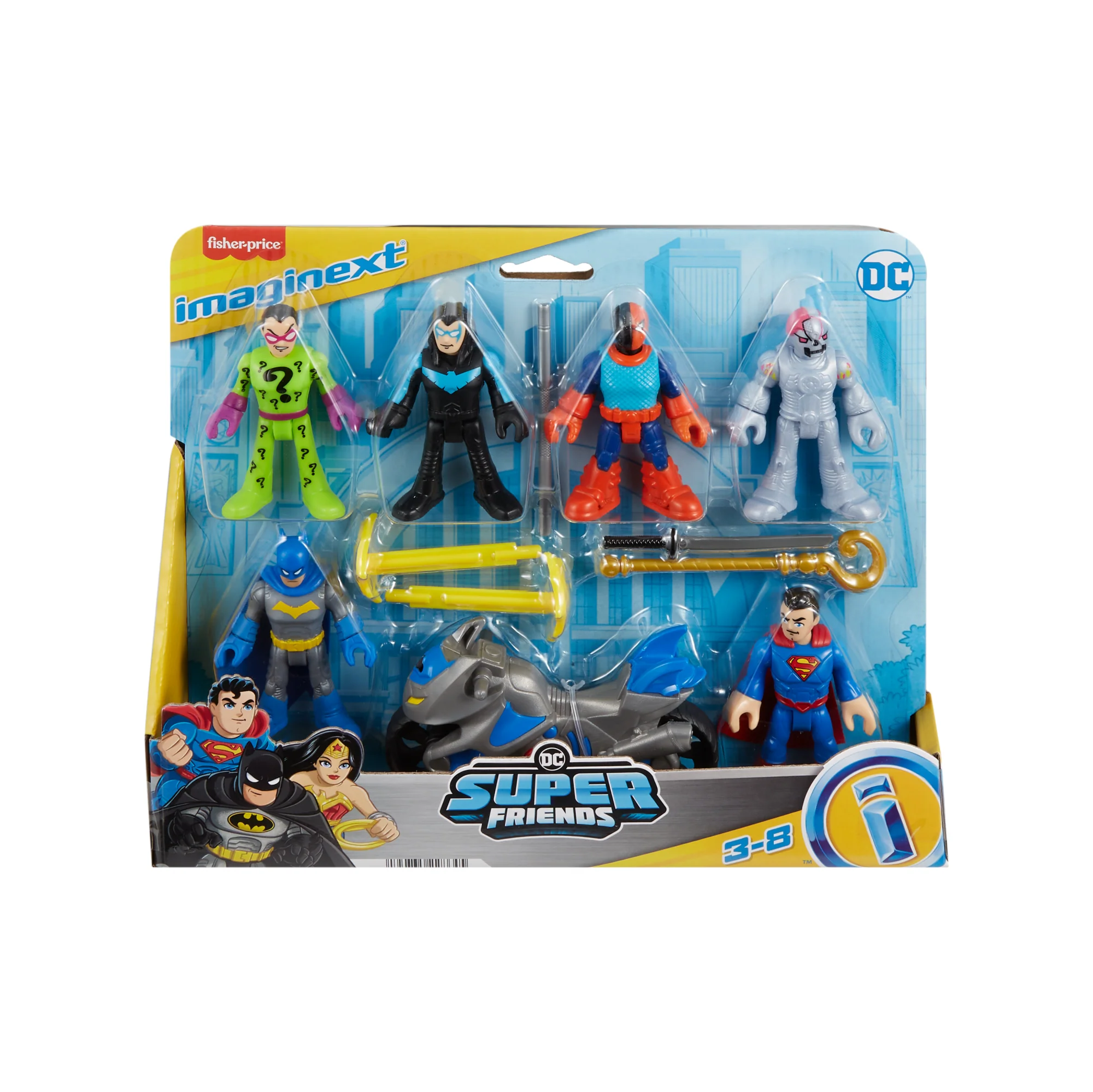 Imaginext DC Super Friends Deluxe Figure Pack Batman Toys For Preschool Kids, 9 Pieces - Image 6