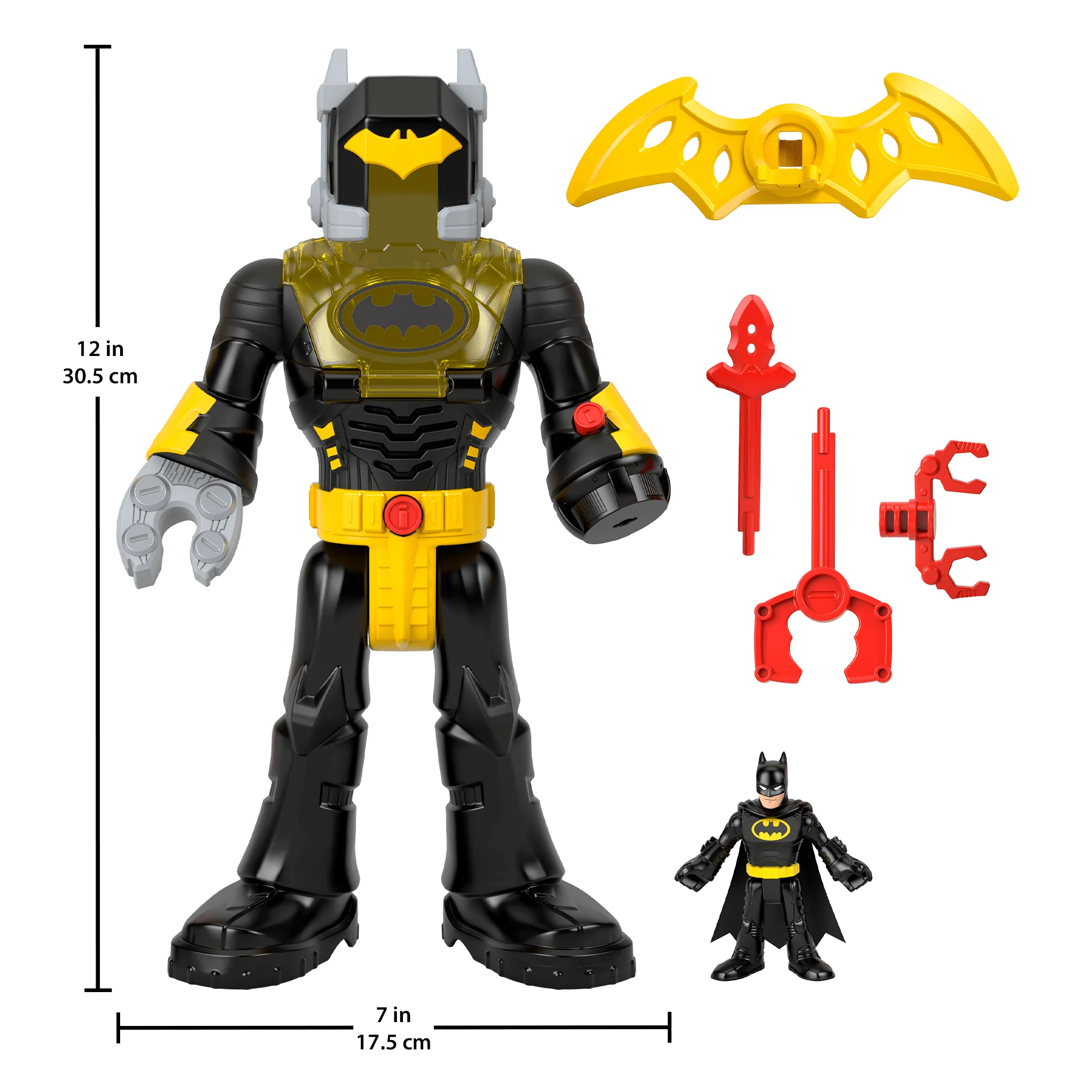 Imaginext DC Super Friends Eingesetzter Batman Mit Exo-Anzug Als Roboter Mit Lichtern Und Geräuschen, 6 Teile - Image 3