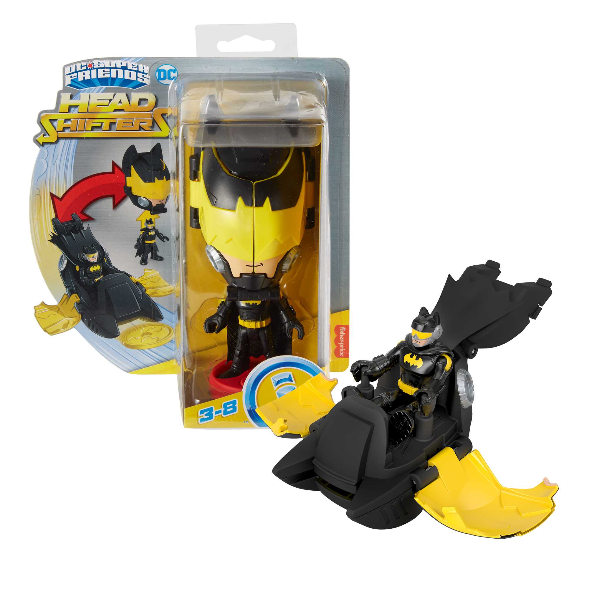 Imaginext Dc Super Friends Head Shifters Assortimento Set Con Personaggio E Veicolo - Image 5
