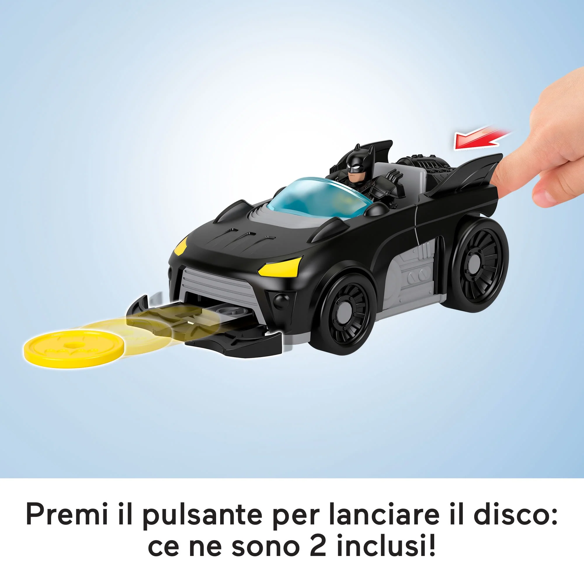 Fisher-Price Imaginext DC Super Friends Metal Force Batmobile, Macchinina Giocattolo E Action Figure Di Batman - Image 3