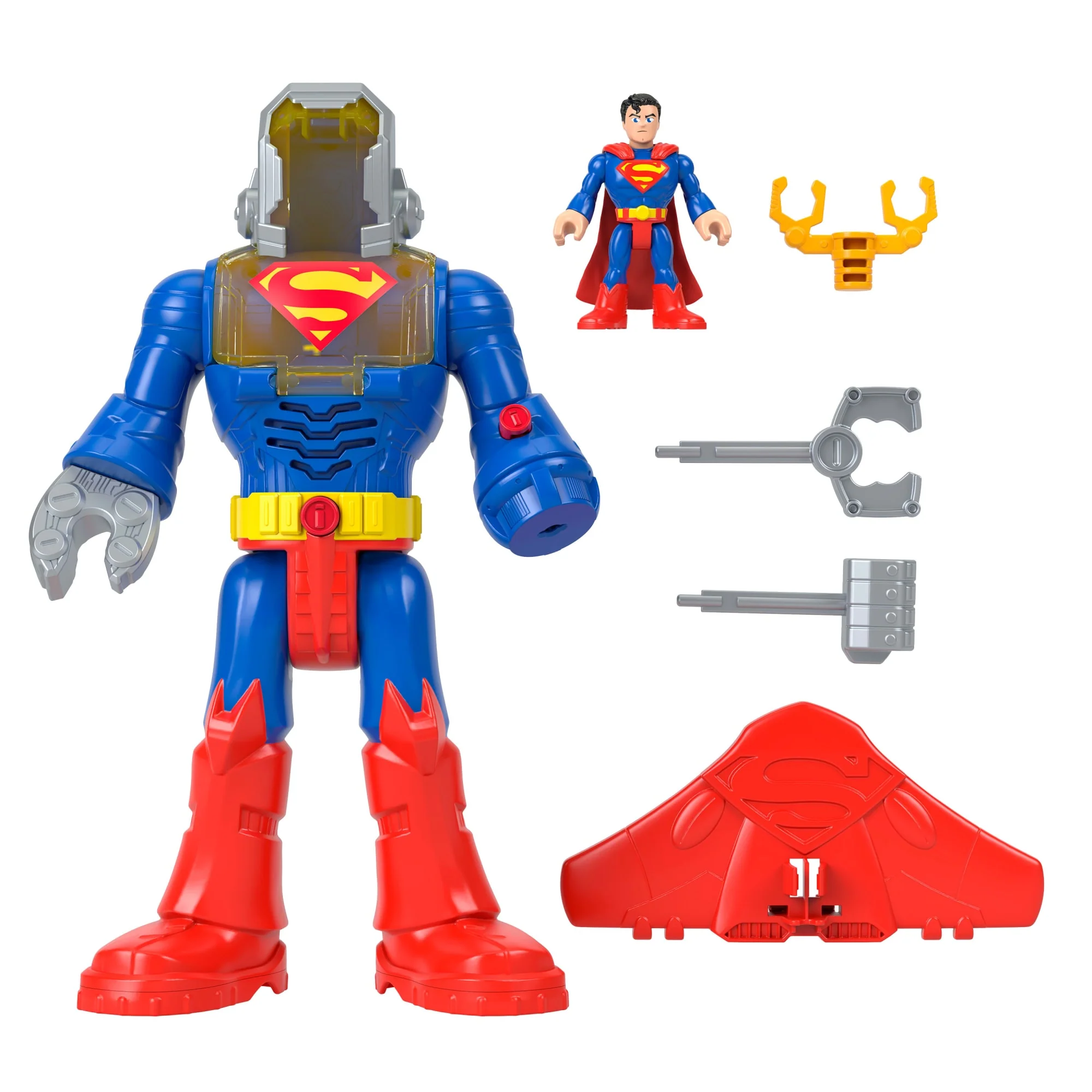 Imaginext DC Super Friends Superman Insider Ve Exo Kostümü, Işıklı Ve Sesli Robot, 6 Parça - Image 4