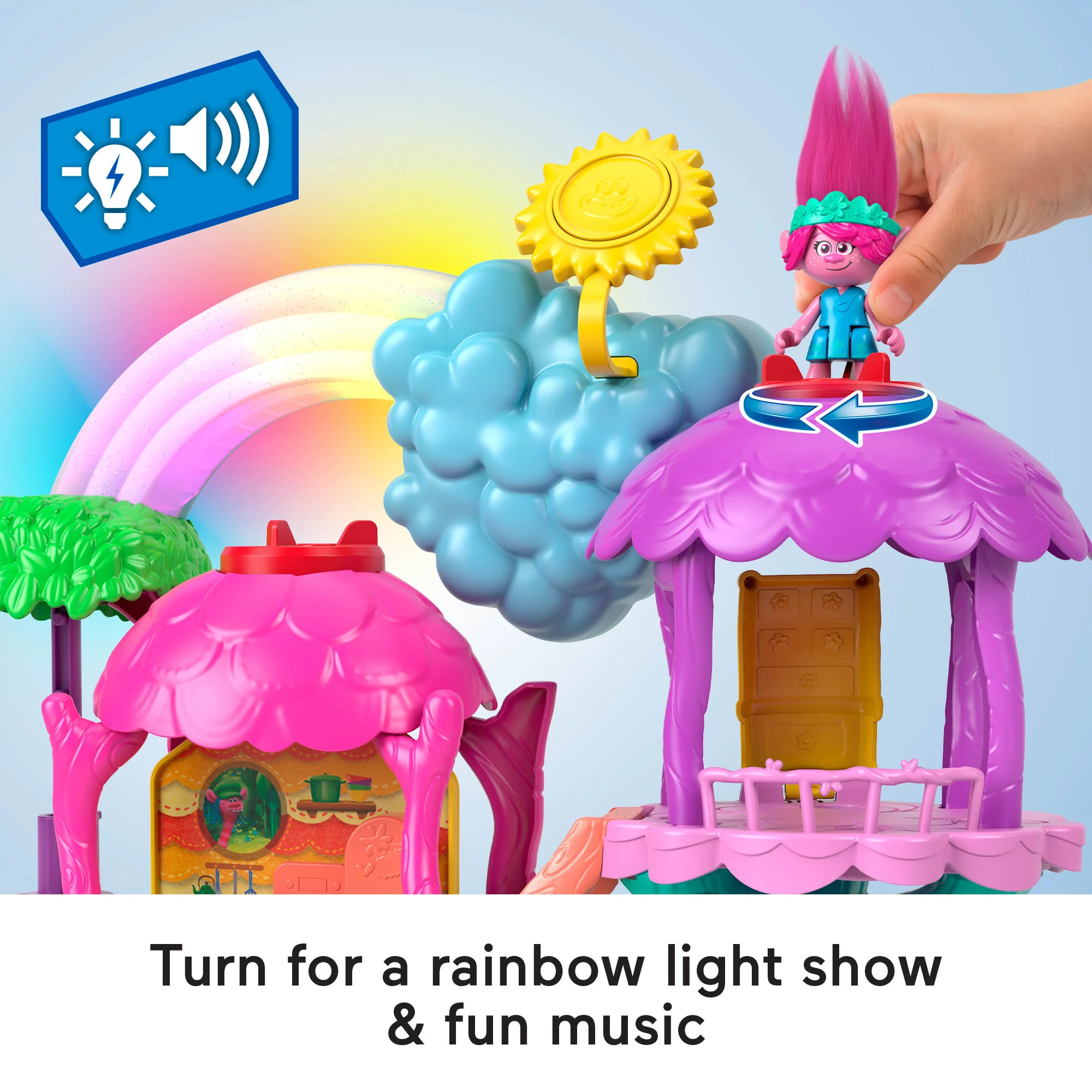 Imaginext DreamWorks Trolls Lights & Sounds Rainbow Treehouse - Image 3