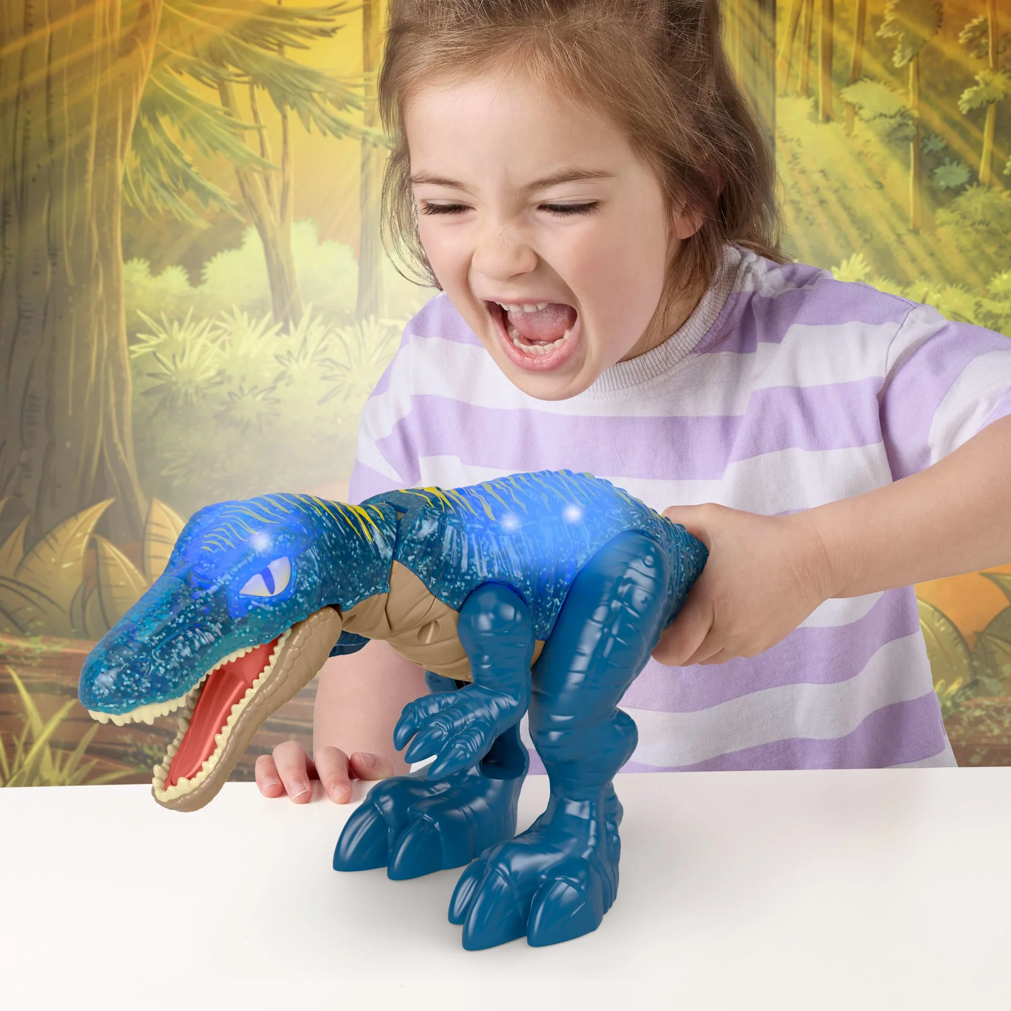 Imaginext Jurassic World Baryonyx Super Ruggito Dinosauro Giocattolo Con Luci, Suoni E Fauci in Azione - Image 2