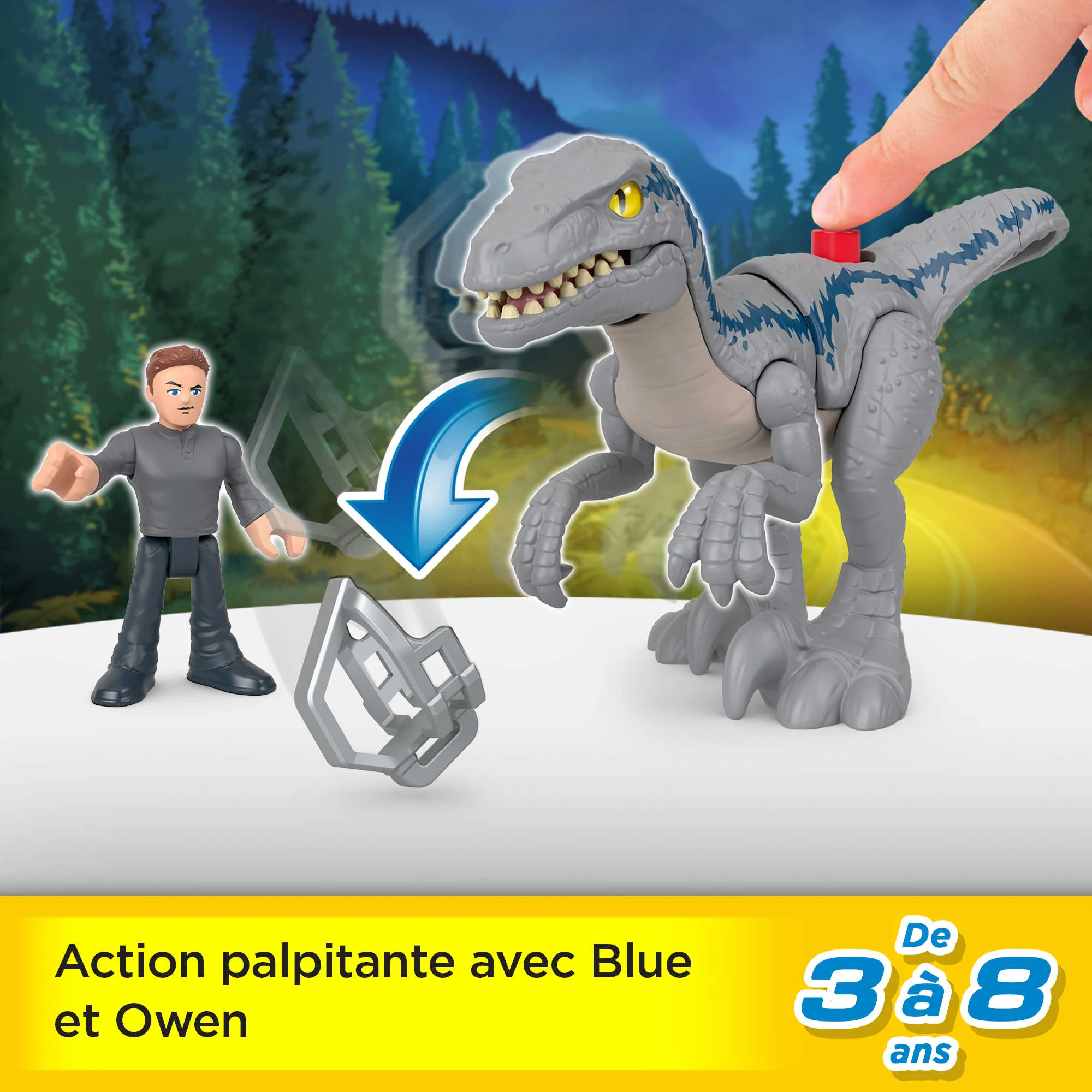 Imaginext - Jurassic World - Coffret Blue En Fuite - Figurines Pour Enfants - 3 Ans Et + - Image 2