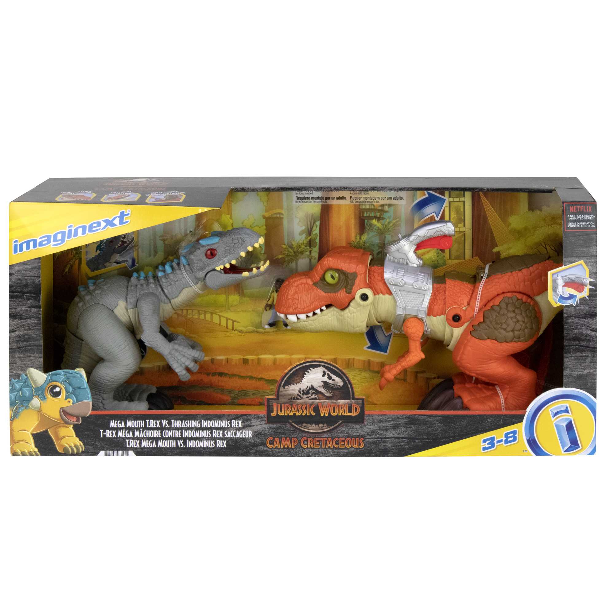 Imaginext  Jurassic World Camp Cretaceous Mega Mouth T.Rex Vs. Thrashing Indominus Rex - Image 6