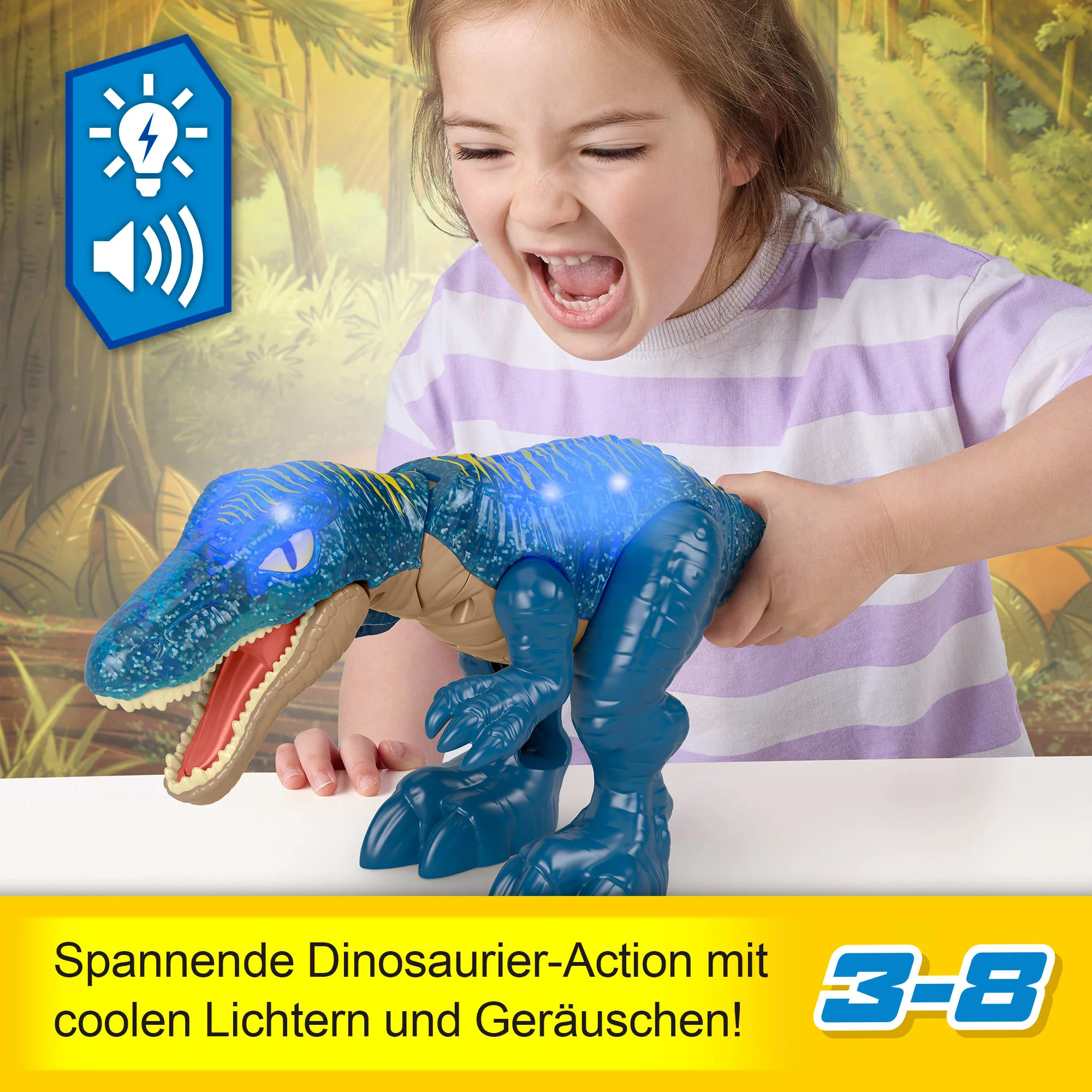 Imaginext Jurassic World Knurrendes Baryonyx-Dinosaurierspielzeug Mit Lichtern, Geräuschen Und Beißbewegungen - Image 2