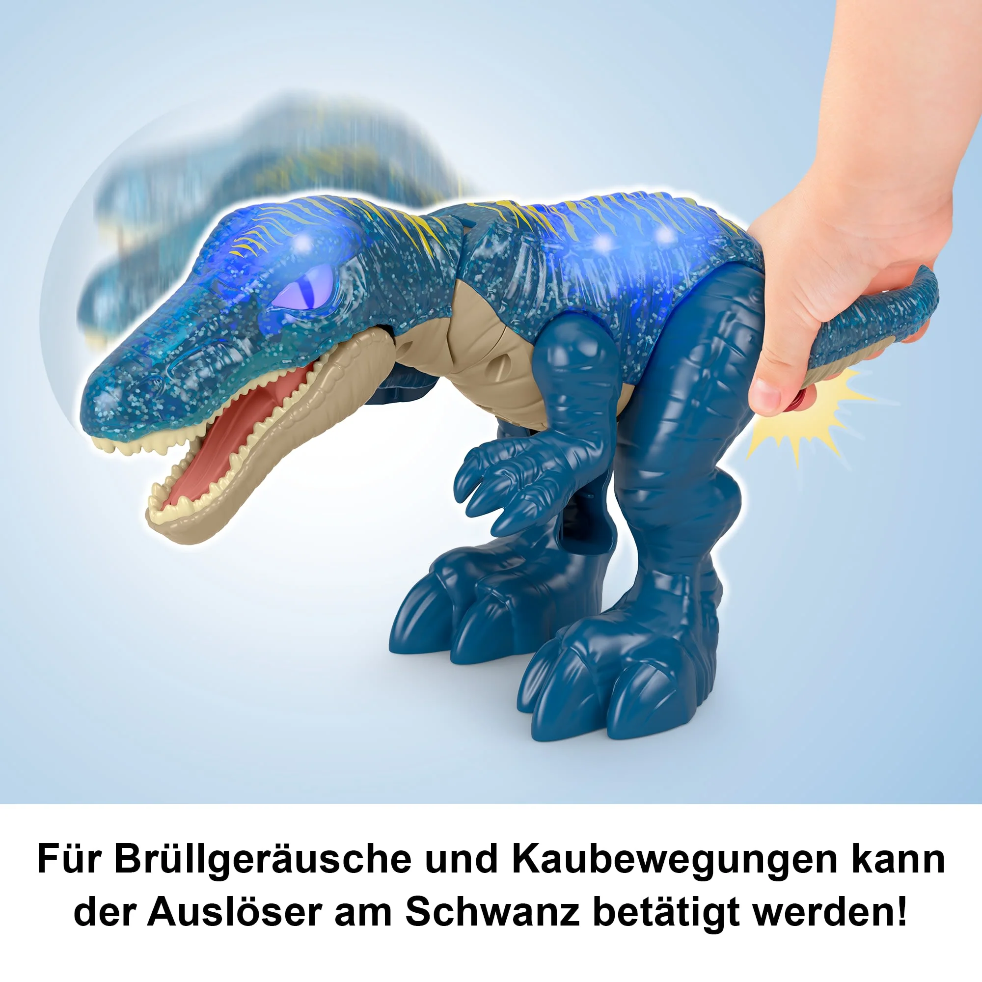 Imaginext Jurassic World Knurrendes Baryonyx-Dinosaurierspielzeug Mit Lichtern, Geräuschen Und Beißbewegungen - Image 3