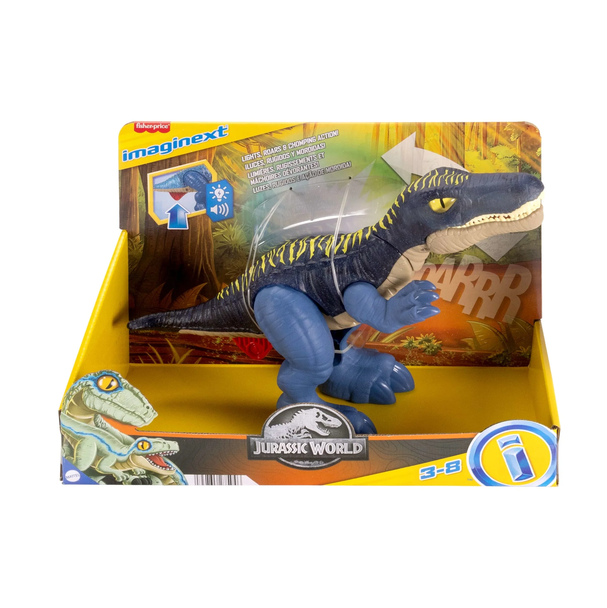 Imaginext Jurassic World Knurrendes Baryonyx-Dinosaurierspielzeug Mit Lichtern, Geräuschen Und Beißbewegungen - Image 6