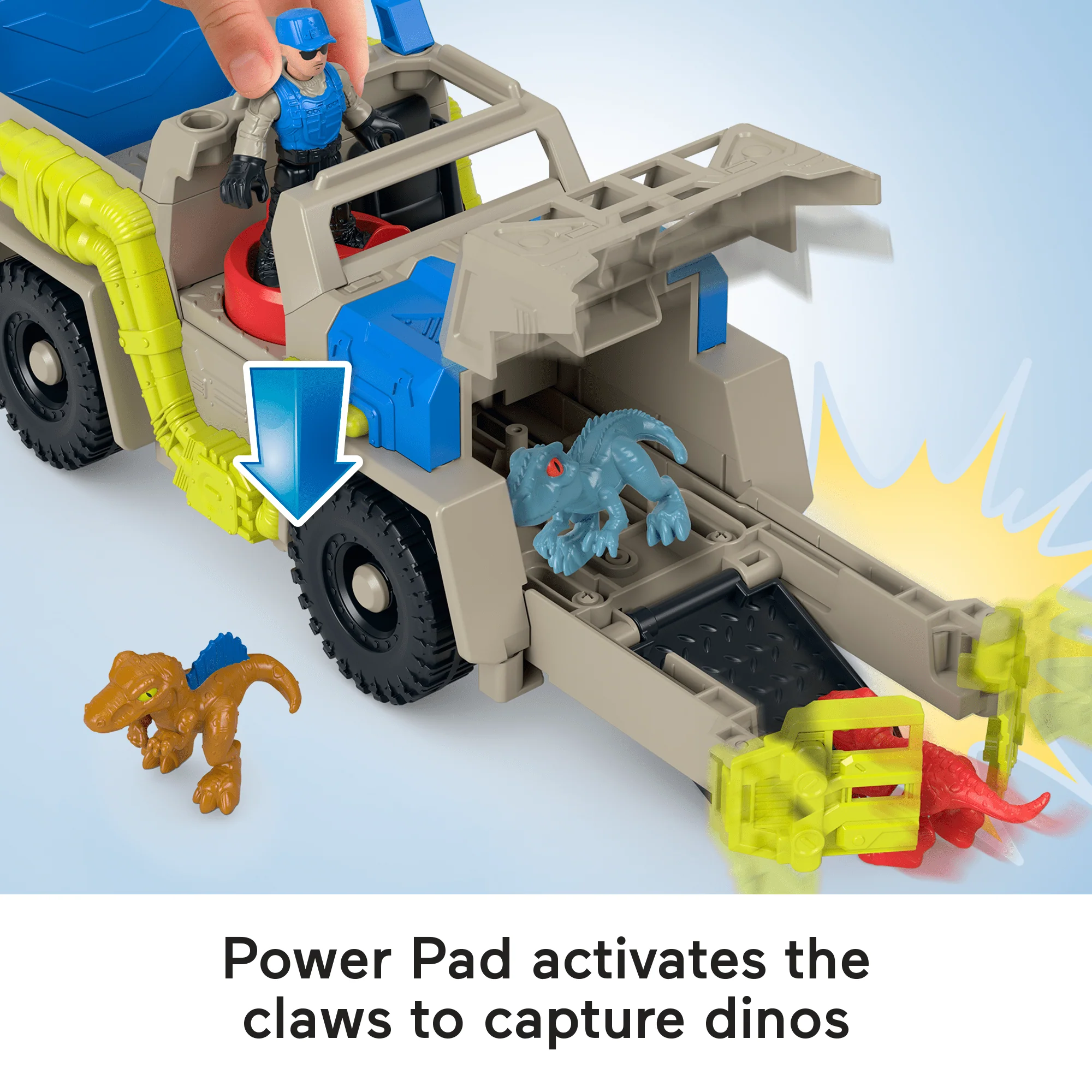 Imaginext Jurassic World Track & Transport Dino Truck Vehicle & Figure Set, 8 Pieces - Image 3