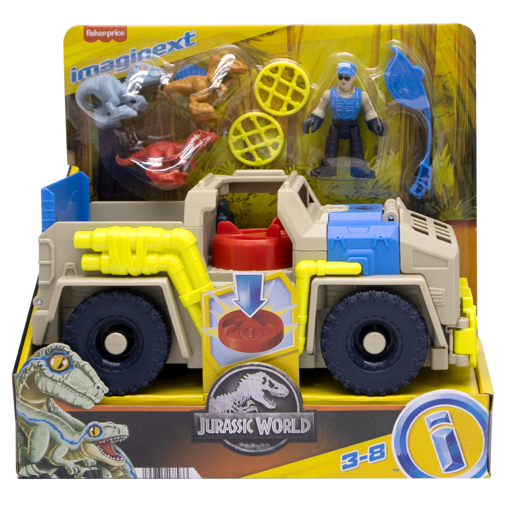 Imaginext Jurassic World Track & Transport Dino Truck Vehicle & Figure Set, 8 Pieces - Image 6