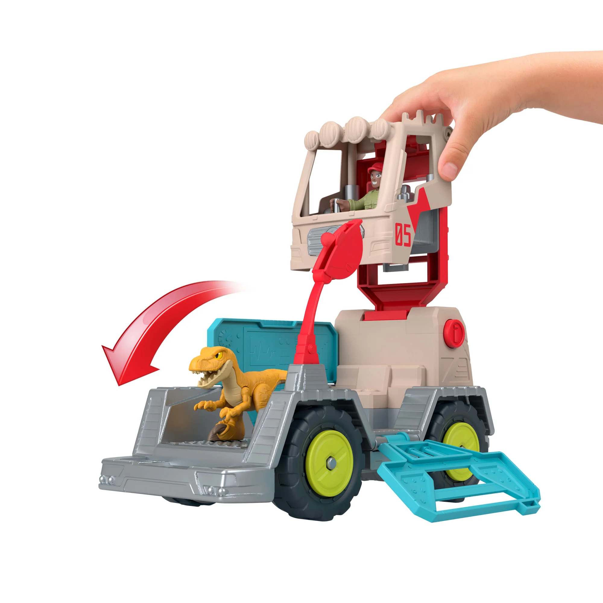 Conjunto De Juego Vehículo De Caza Transformable De Jurassic World De Imaginext Con Dinosaurio, Figura Y Proyectil - Image 2