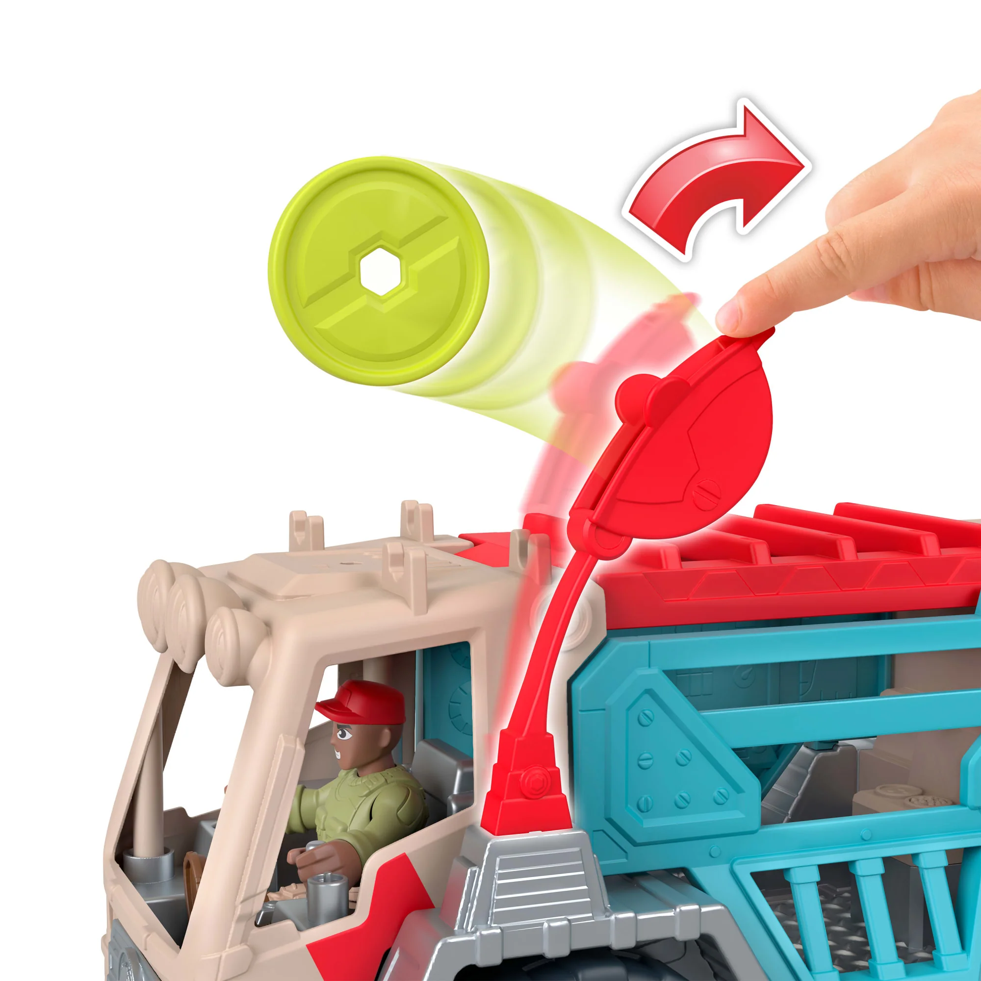 Conjunto De Juego Vehículo De Caza Transformable De Jurassic World De Imaginext Con Dinosaurio, Figura Y Proyectil - Image 3