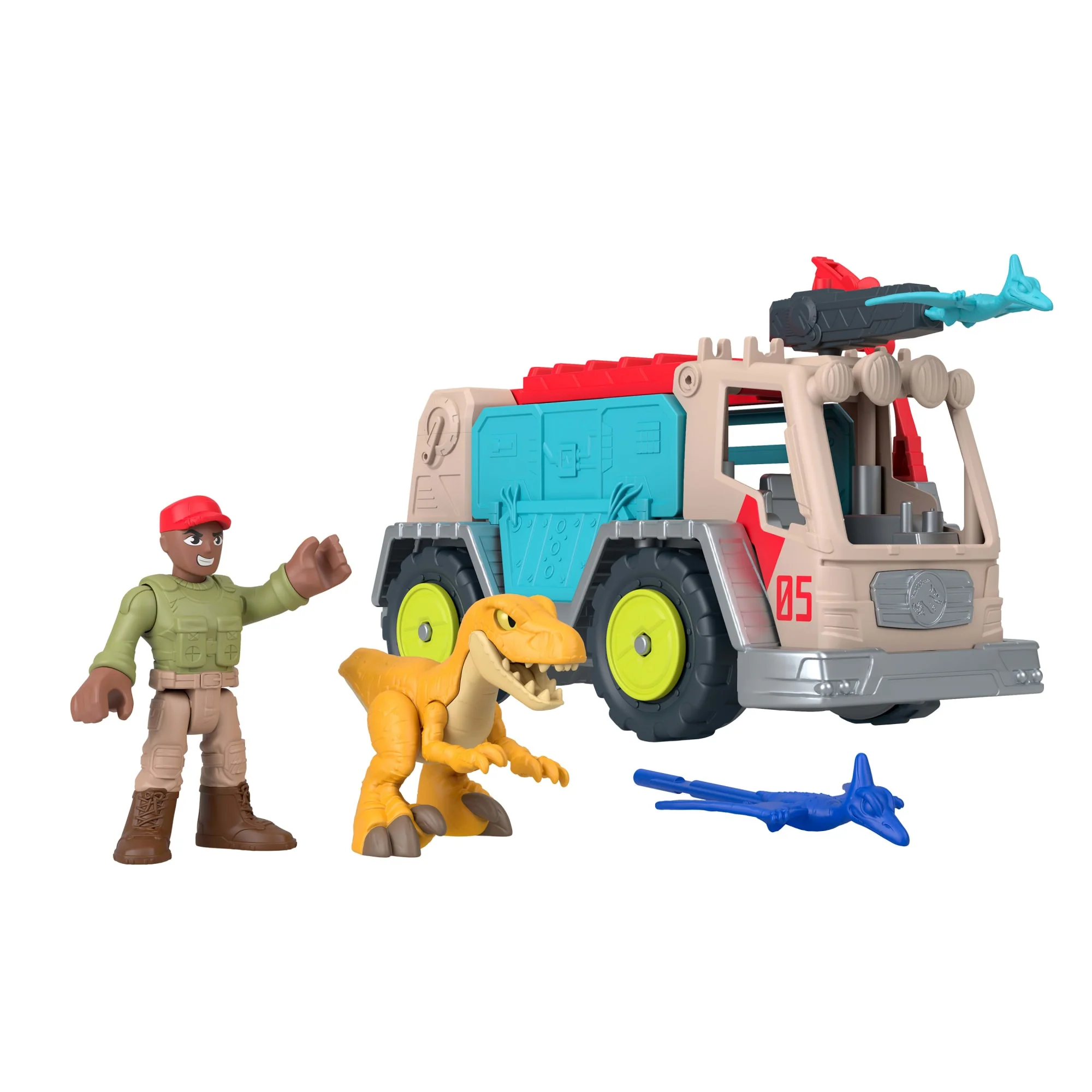 Conjunto De Juego Vehículo De Caza Transformable De Jurassic World De Imaginext Con Dinosaurio, Figura Y Proyectil - Image 4