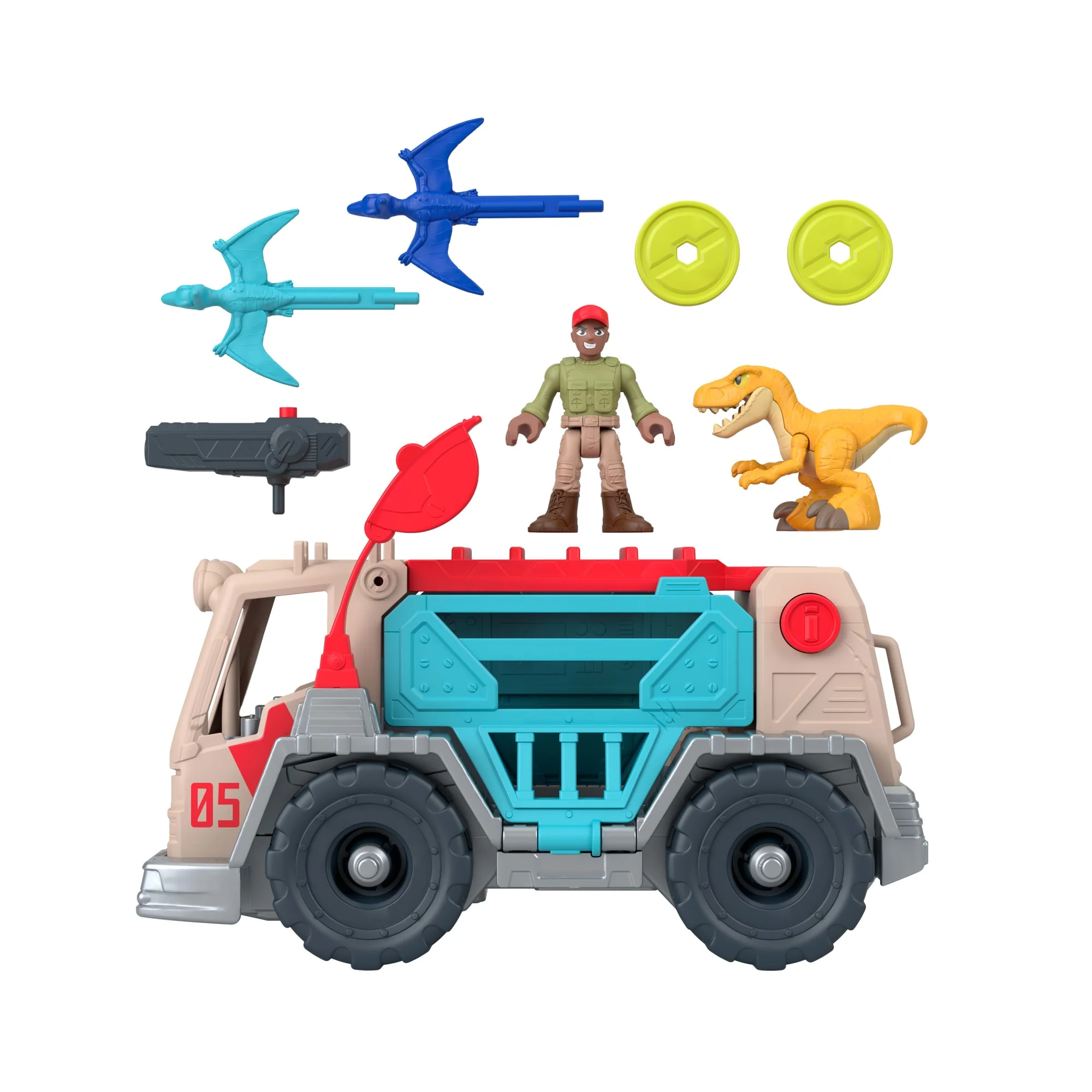 Conjunto De Juego Vehículo De Caza Transformable De Jurassic World De Imaginext Con Dinosaurio, Figura Y Proyectil - Image 6