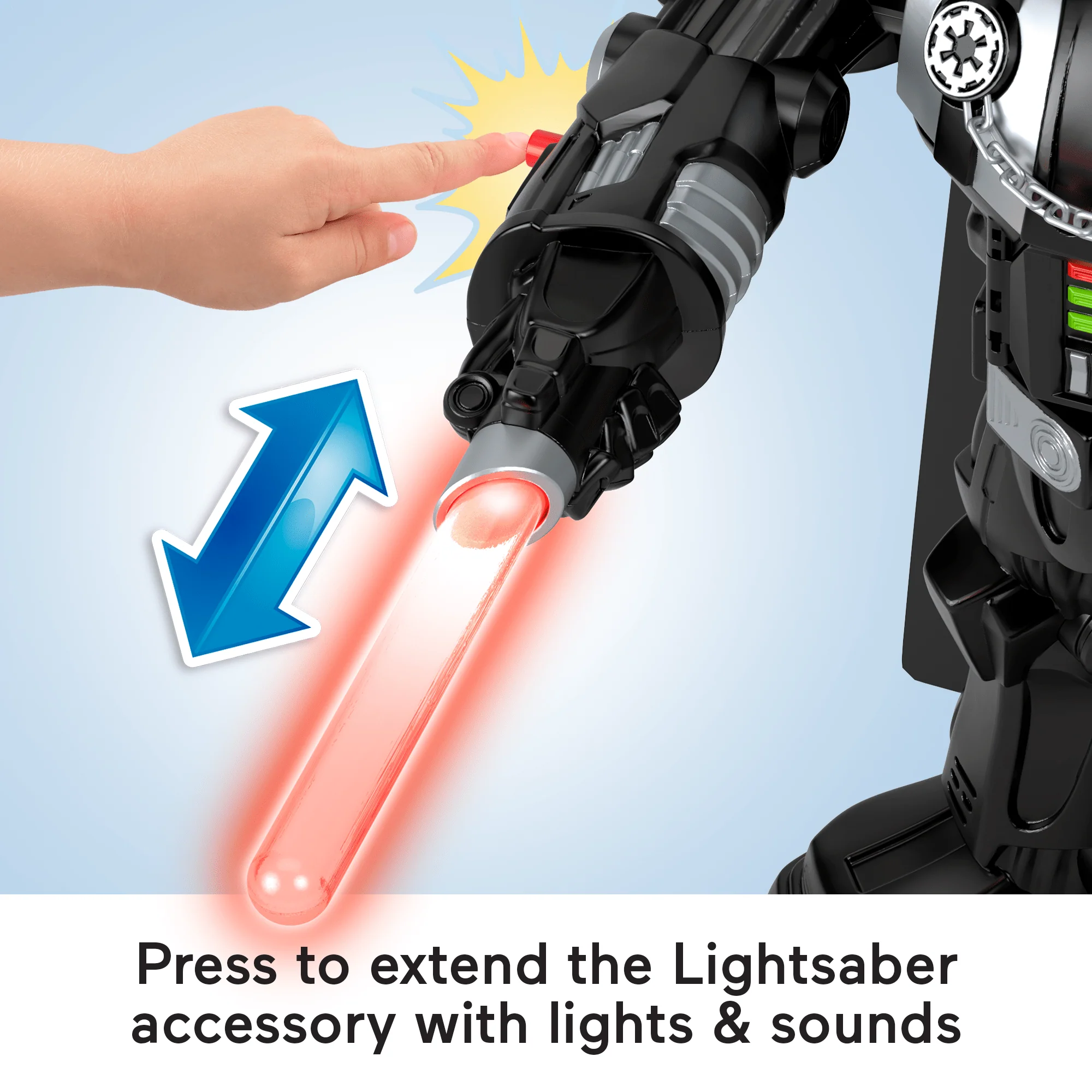 Imaginext Star Wars Darth Vader Bot 2+ Ft Toy, Lights Sounds & Stormtrooper Character Key - Image 5