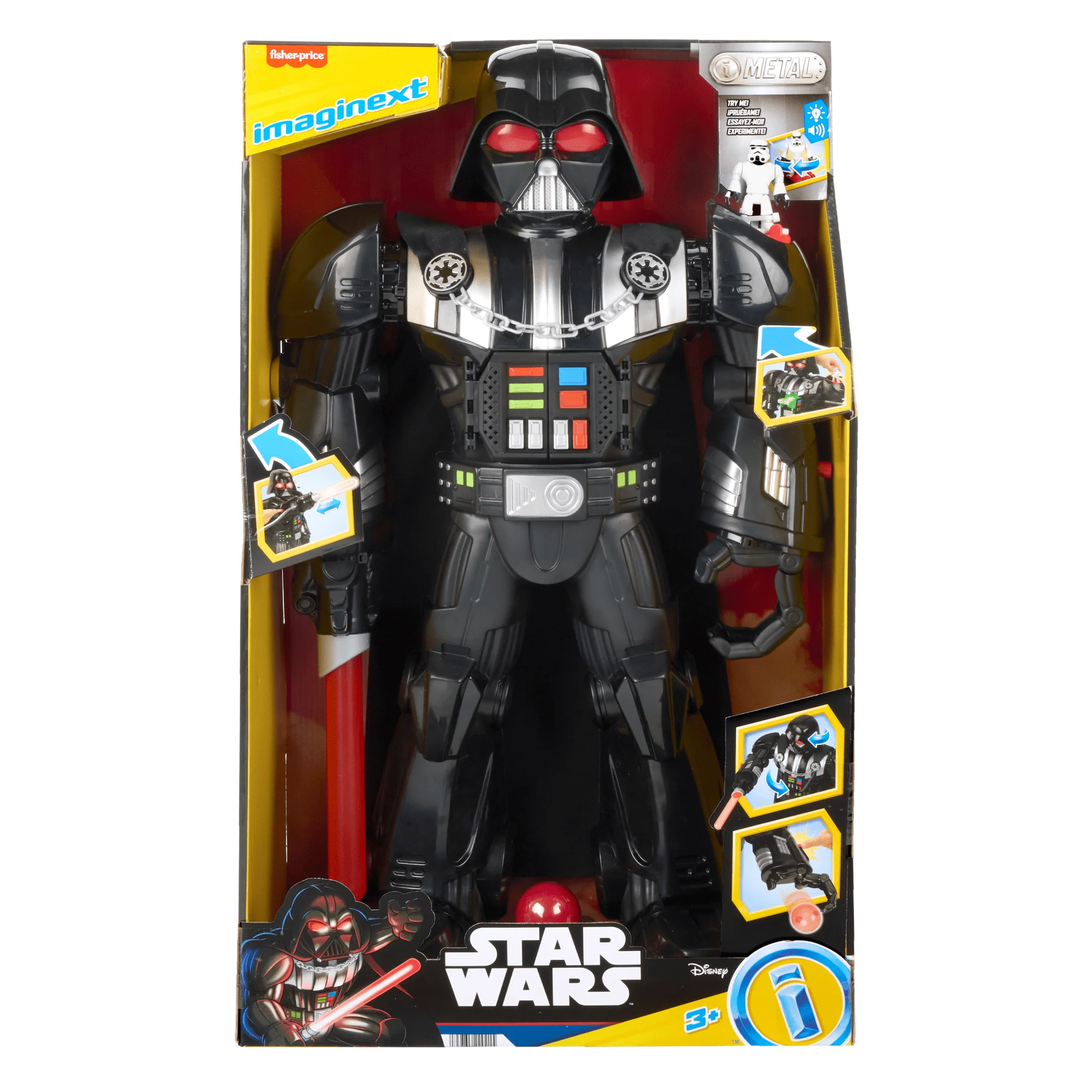 Imaginext Star Wars Darth Vader Bot 2+ Ft Toy, Lights Sounds & Stormtrooper Character Key - Image 6
