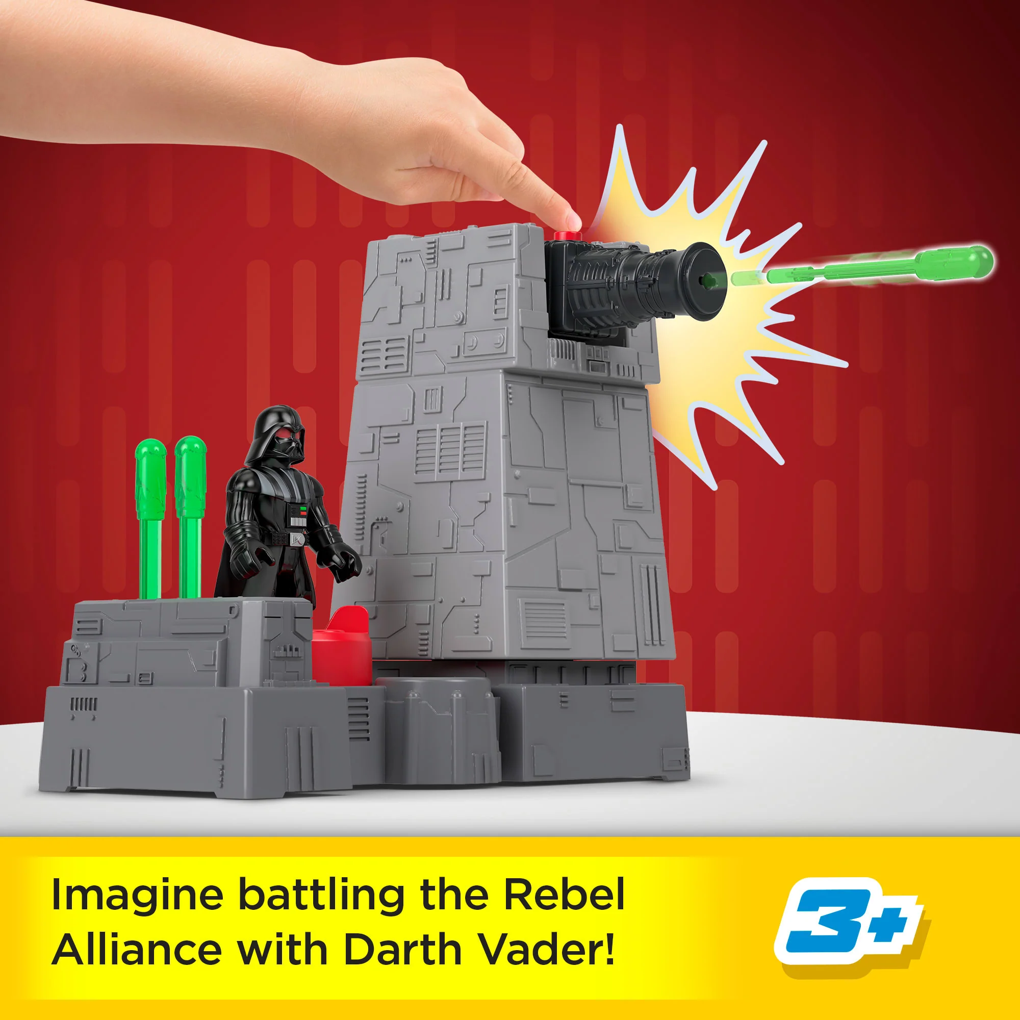 Imaginext Star Wars Death Star Turret Toy Cannon With Darth Vader Diecast Character Key - Image 2