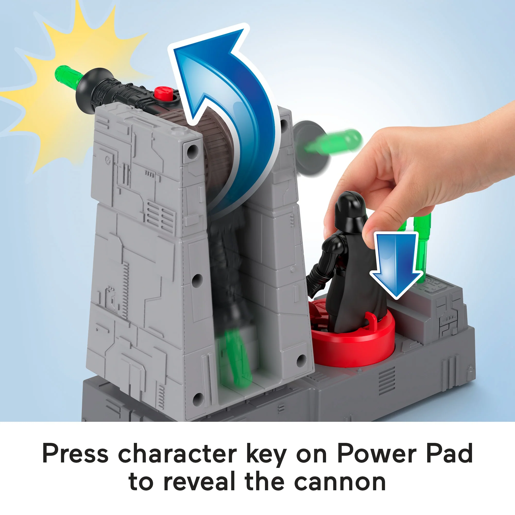 Imaginext Star Wars Death Star Turret Toy Cannon With Darth Vader Diecast Character Key - Image 3