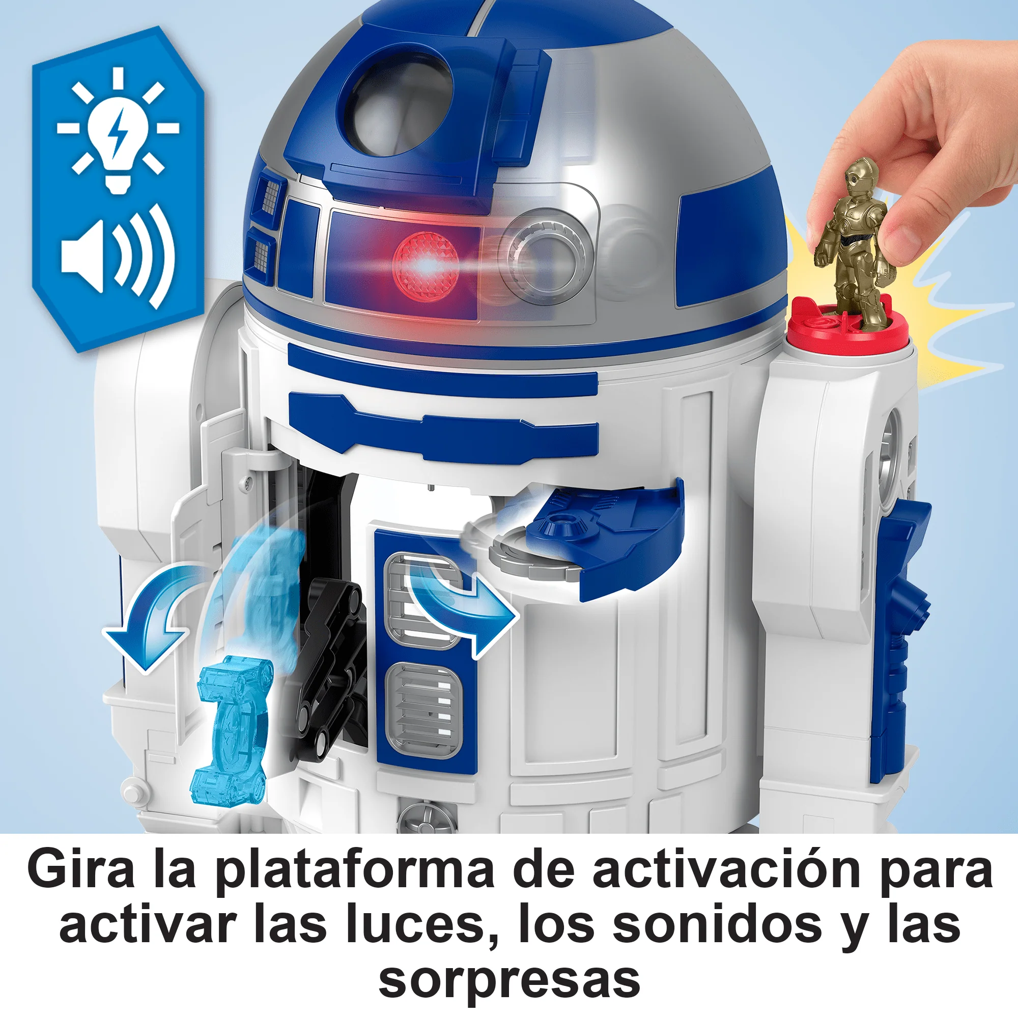 Imaginext Star Wars Juguete De R2-D2 Con Luces Y Sonidos, Y Una Figurita Metálica De C-3Po, Para Niños Y Niñas - Image 3