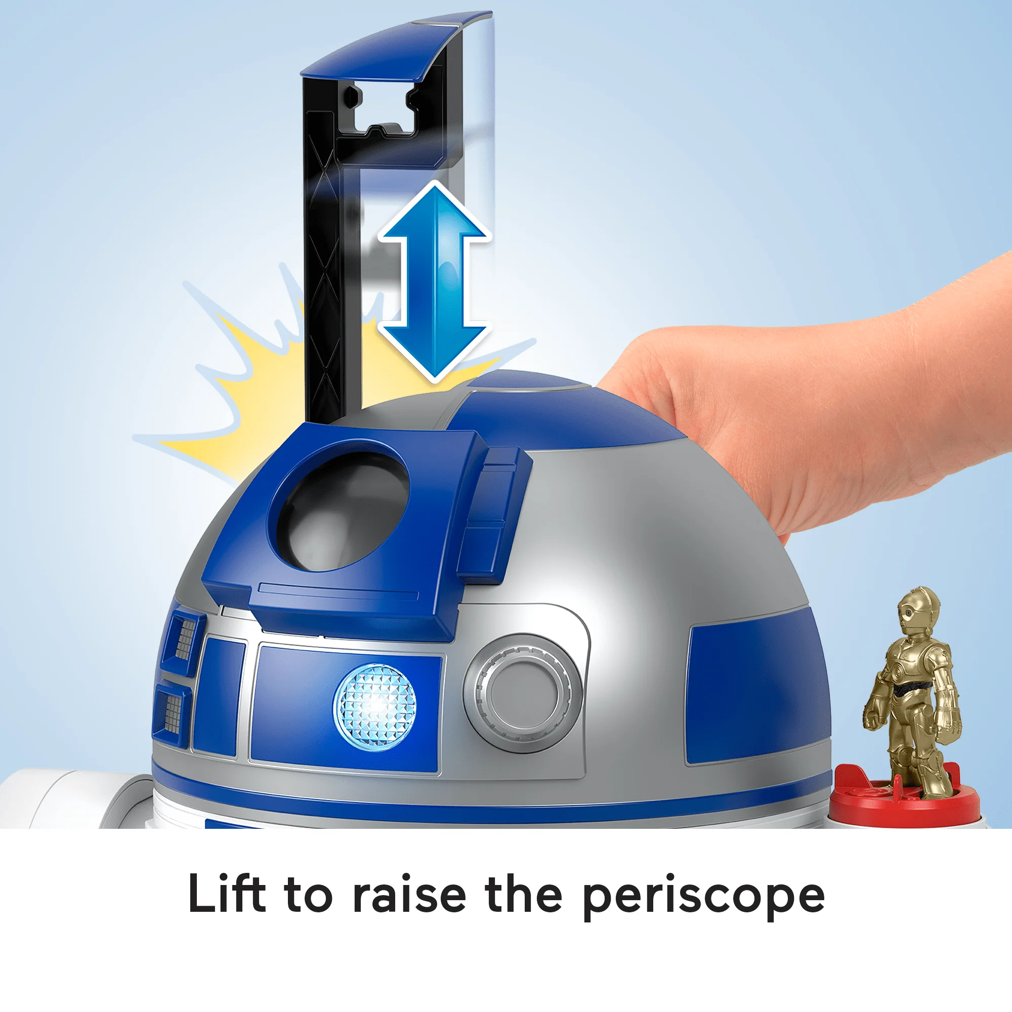Imaginext Star Wars R2-D2 Toy With Lights Sounds & C-3Po Character Key For Kids - Image 5