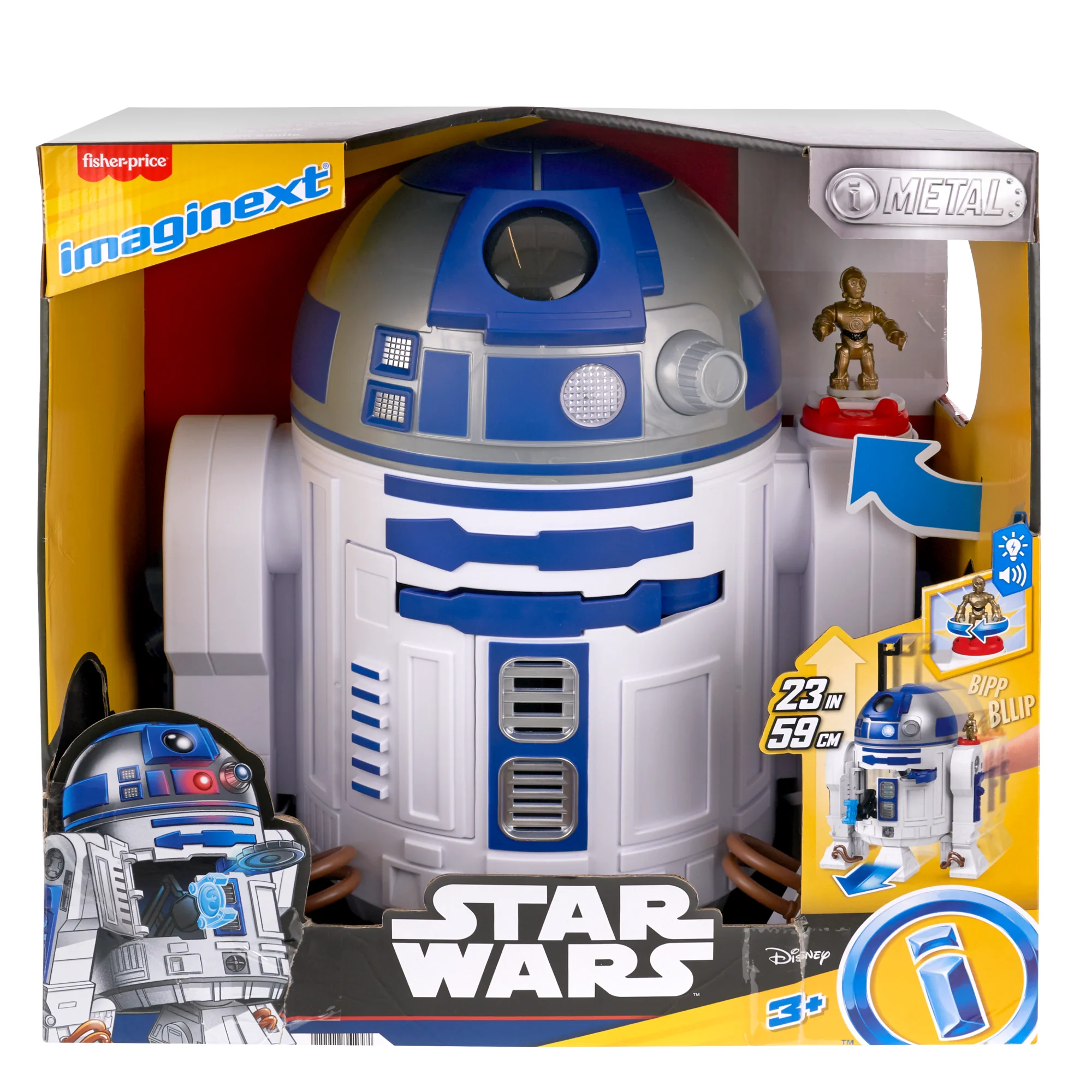 Imaginext Star Wars R2-D2 Toy With Lights Sounds & C-3Po Character Key For Kids - Image 6