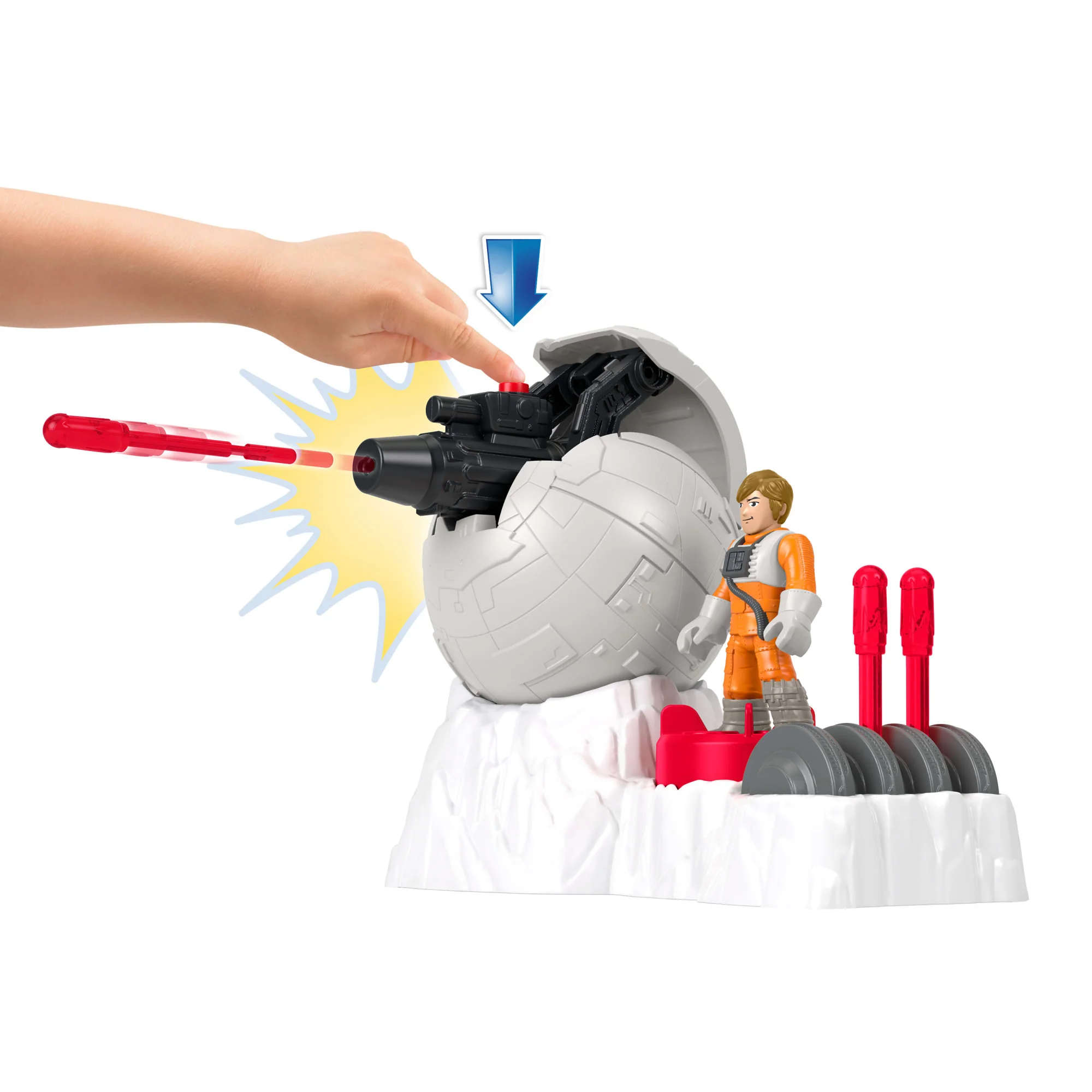 Imaginext Star Wars Rebellenbasis-Spielzeugkanone Mit Luke Skywalker-Die-Cast-Figurenschlüssel, 5-Teilig - Image 2